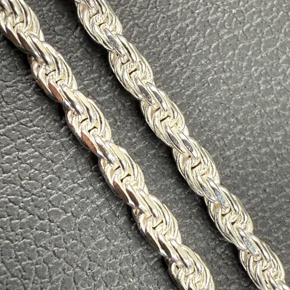 925 Sterling Silver 1.8mm Diamond Cut Rope Chain Necklace - Image 11
