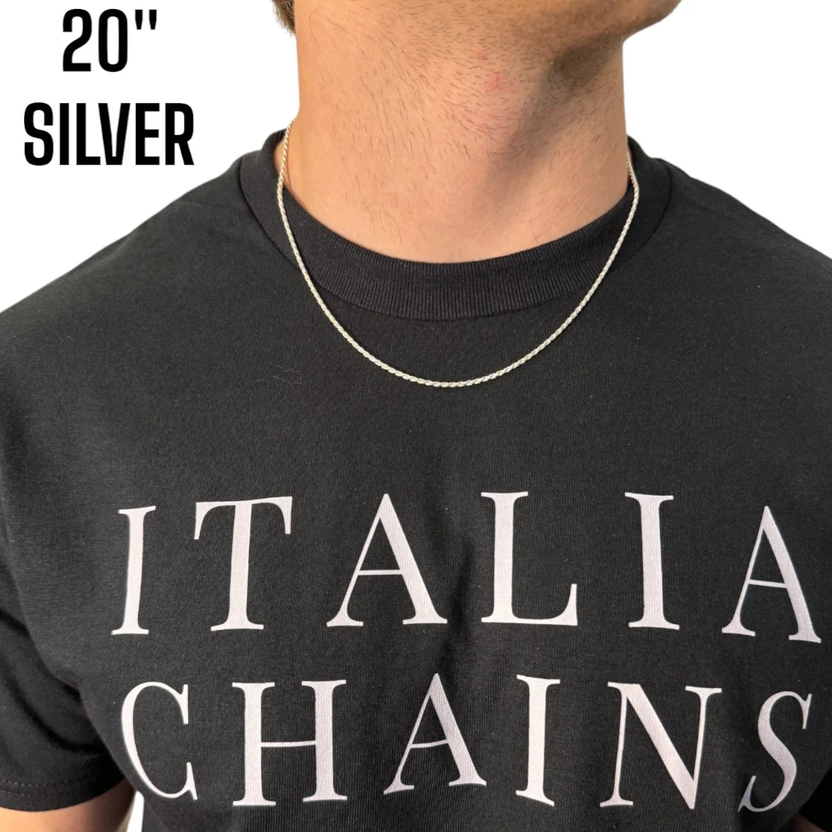 925 Sterling Silver 1.8mm Diamond Cut Rope Chain Necklace - Image 3