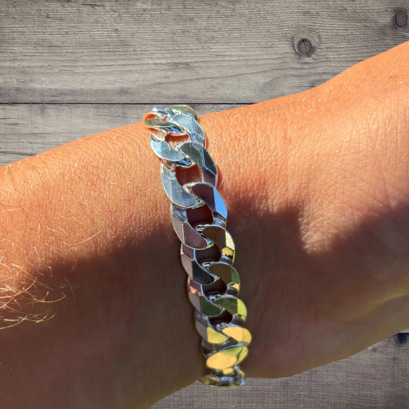 925 Sterling Silver 10.5mm Flat Curb Bracelet - Image 8