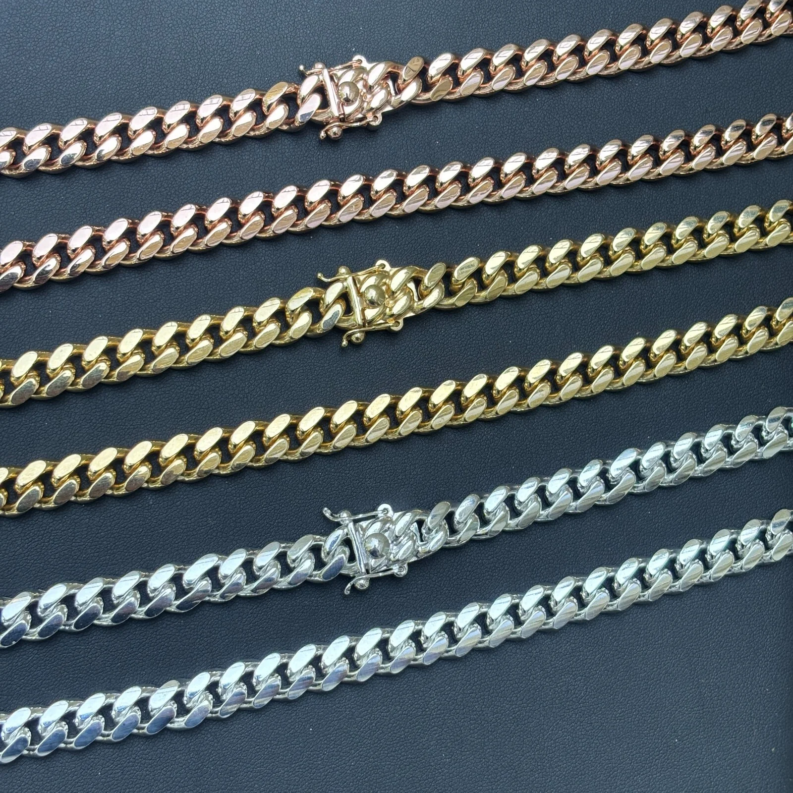 925 Sterling Silver 10mm Miami Cuban W. Box Clasp Chain Necklace - Image 10