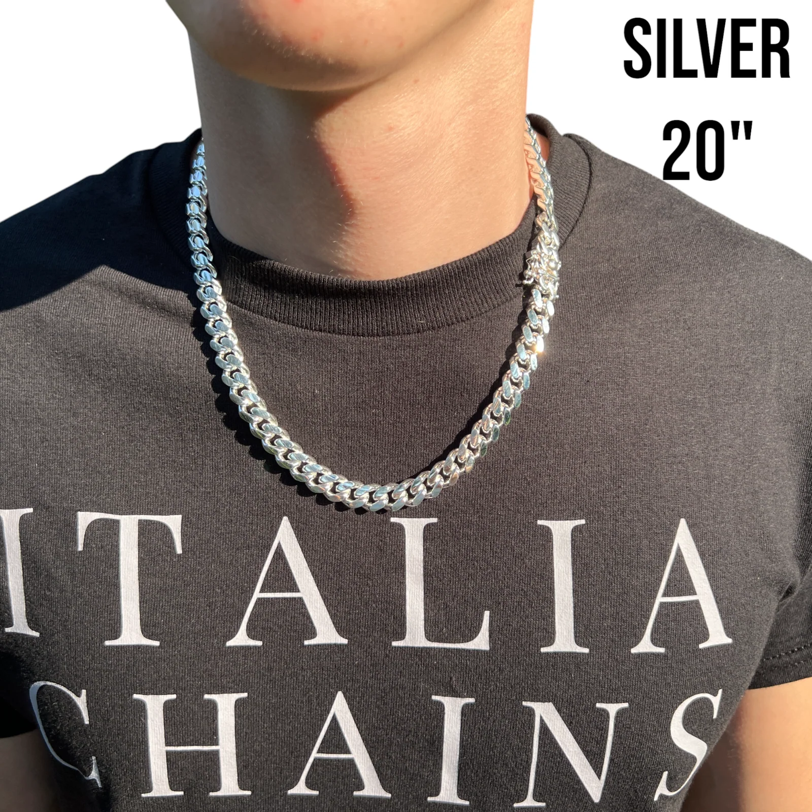 925 Sterling Silver 10mm Miami Cuban W. Box Clasp Chain Necklace - Image 12