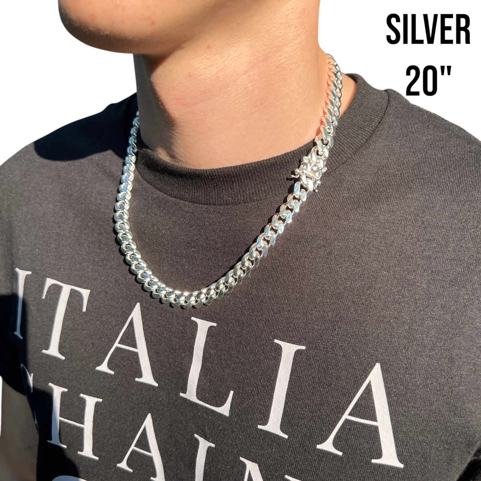 925 Sterling Silver 10mm Miami Cuban W. Box Clasp Chain Necklace - Image 13