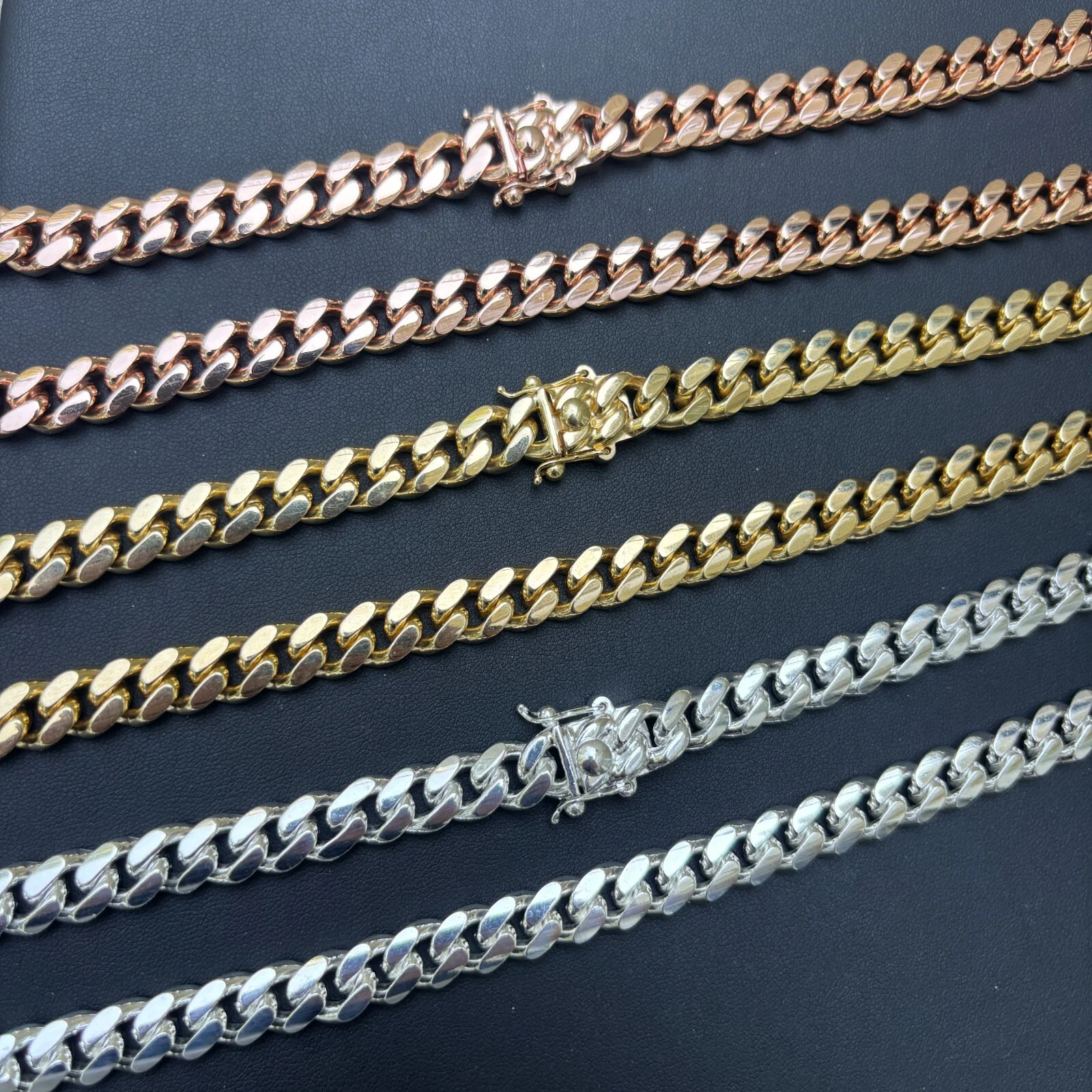 925 Sterling Silver 10mm Miami Cuban W. Box Clasp Chain Necklace - Image 4