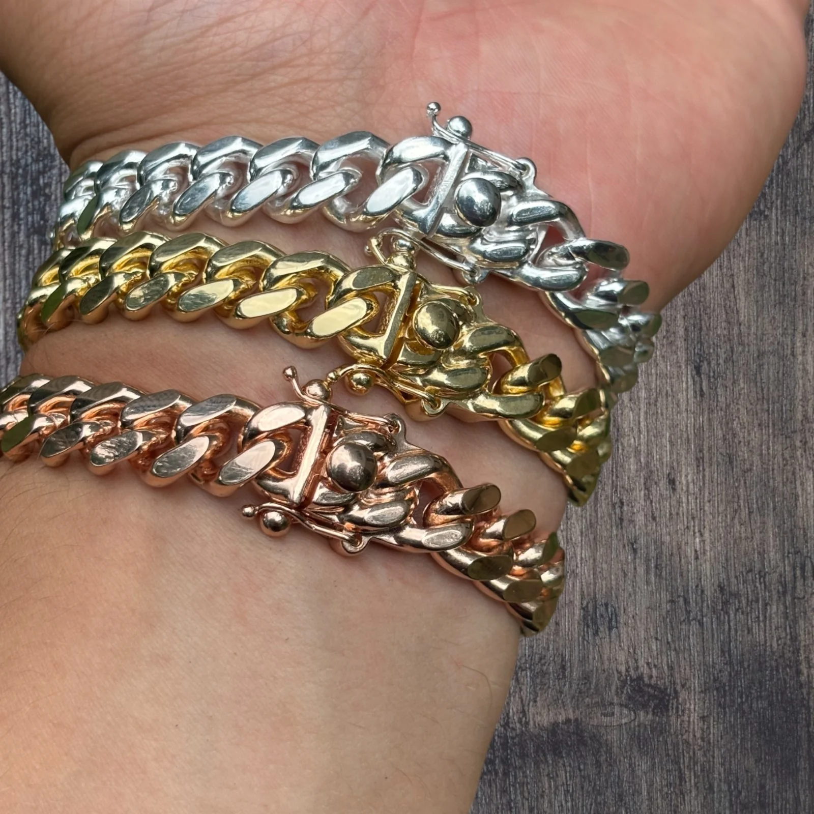 925 Sterling Silver 10mm Miami Cuban W. Box Clasp Bracelet - Image 11