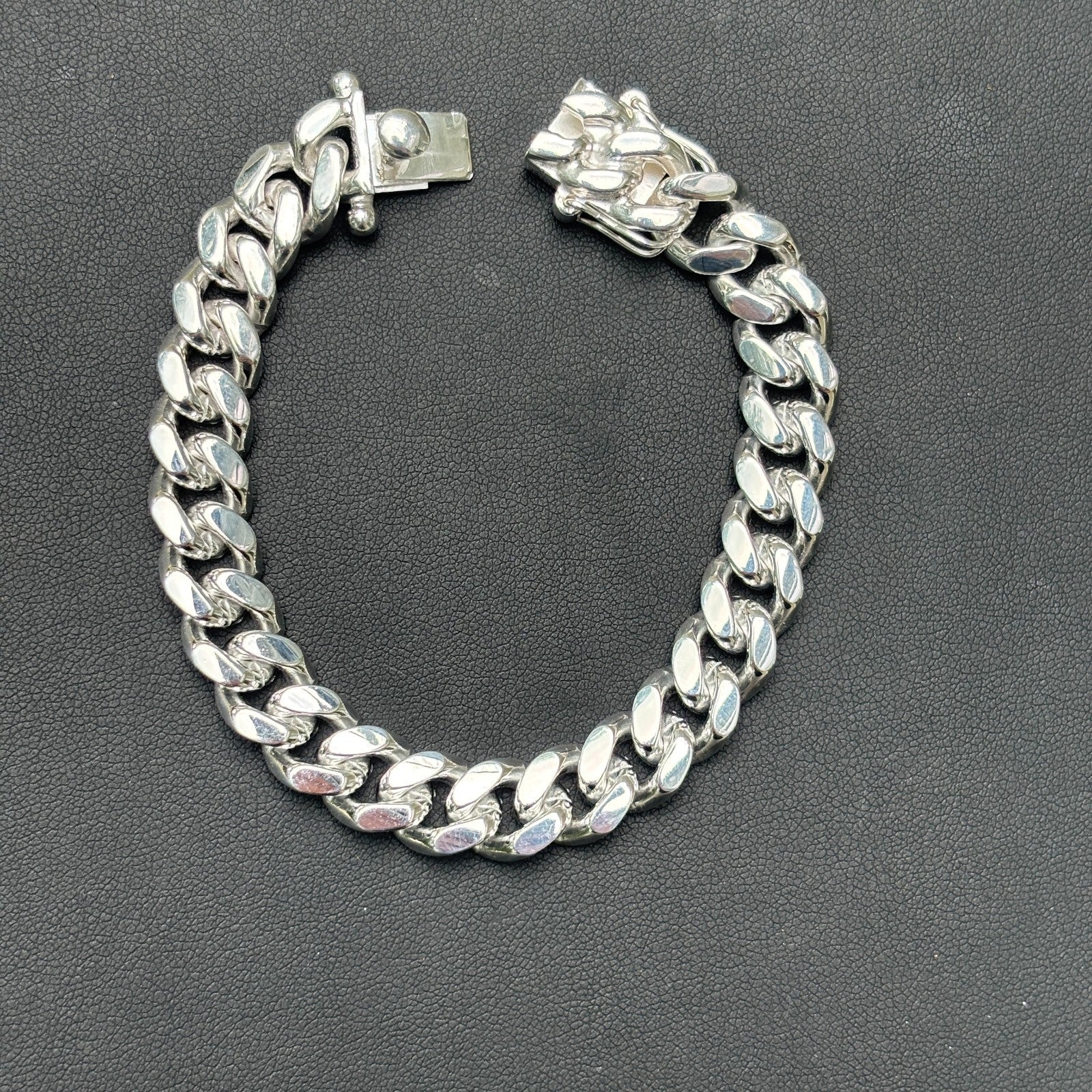 925 Sterling Silver 10mm Miami Cuban W. Box Clasp Bracelet - Image 12