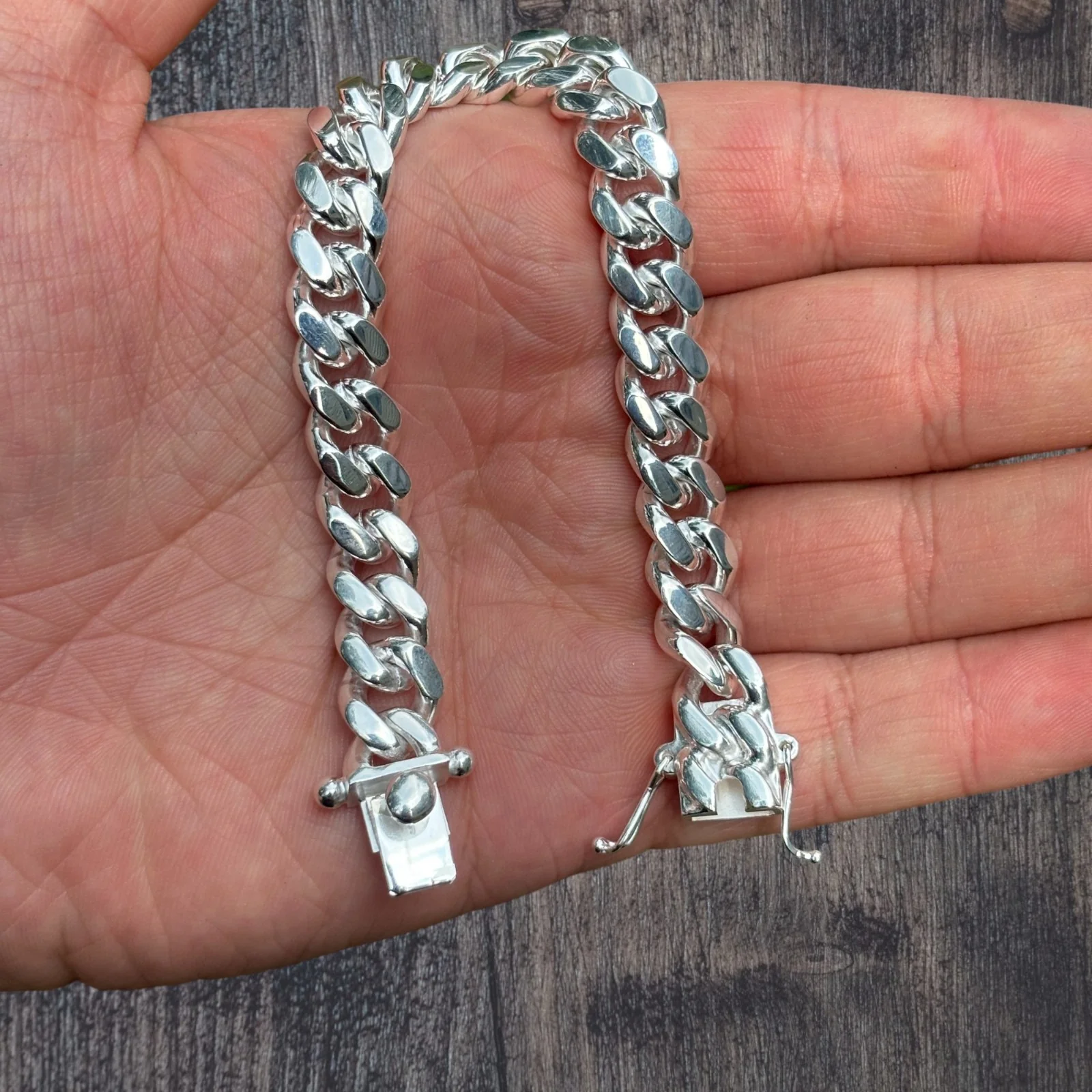 925 Sterling Silver 10mm Miami Cuban W. Box Clasp Bracelet - Image 5