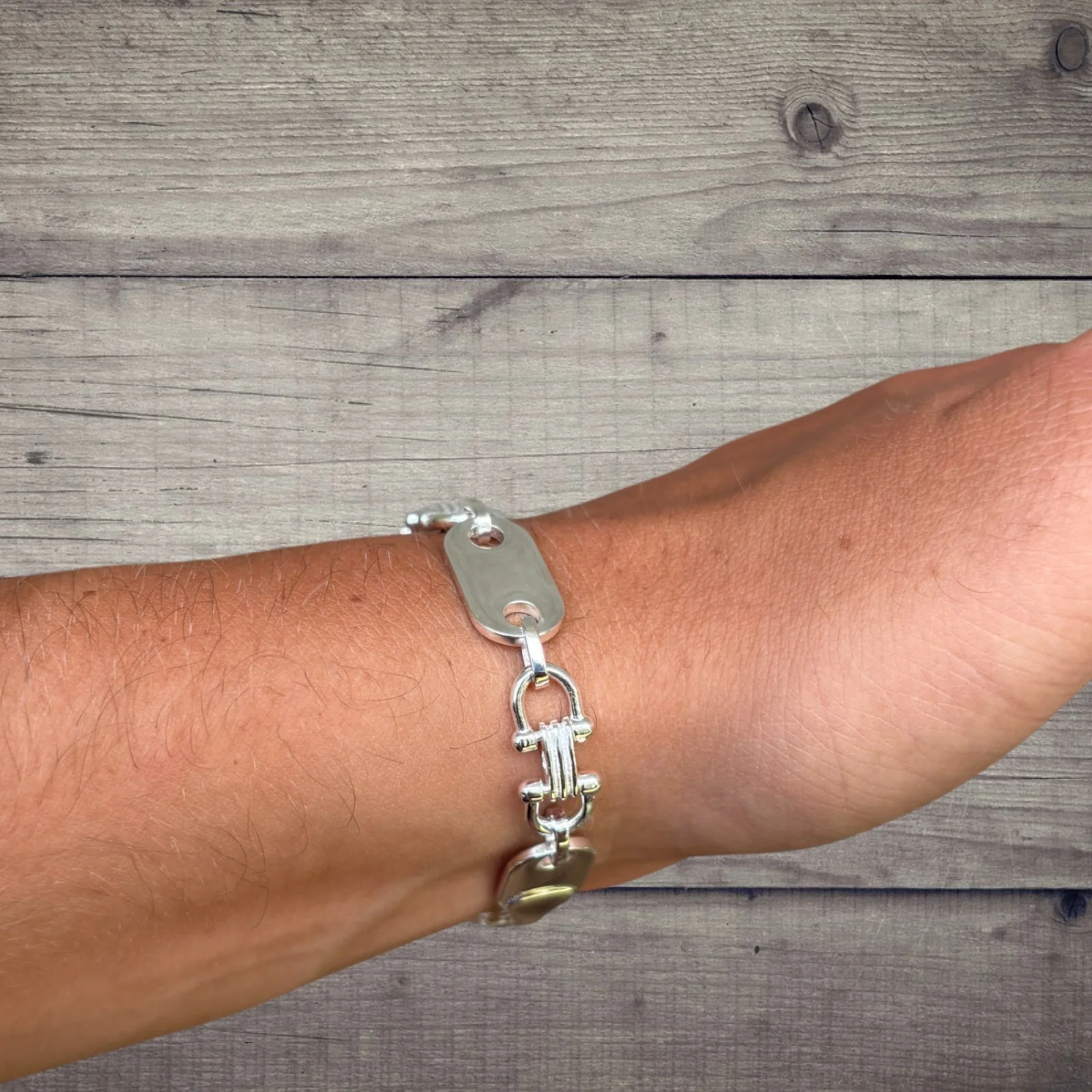 925 Sterling Silver 10mm Custom Ferragamo Link Bracelet - Image 12