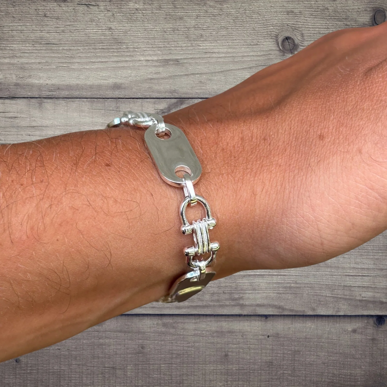 925 Sterling Silver 10mm Custom Ferragamo Link Bracelet - Image 13