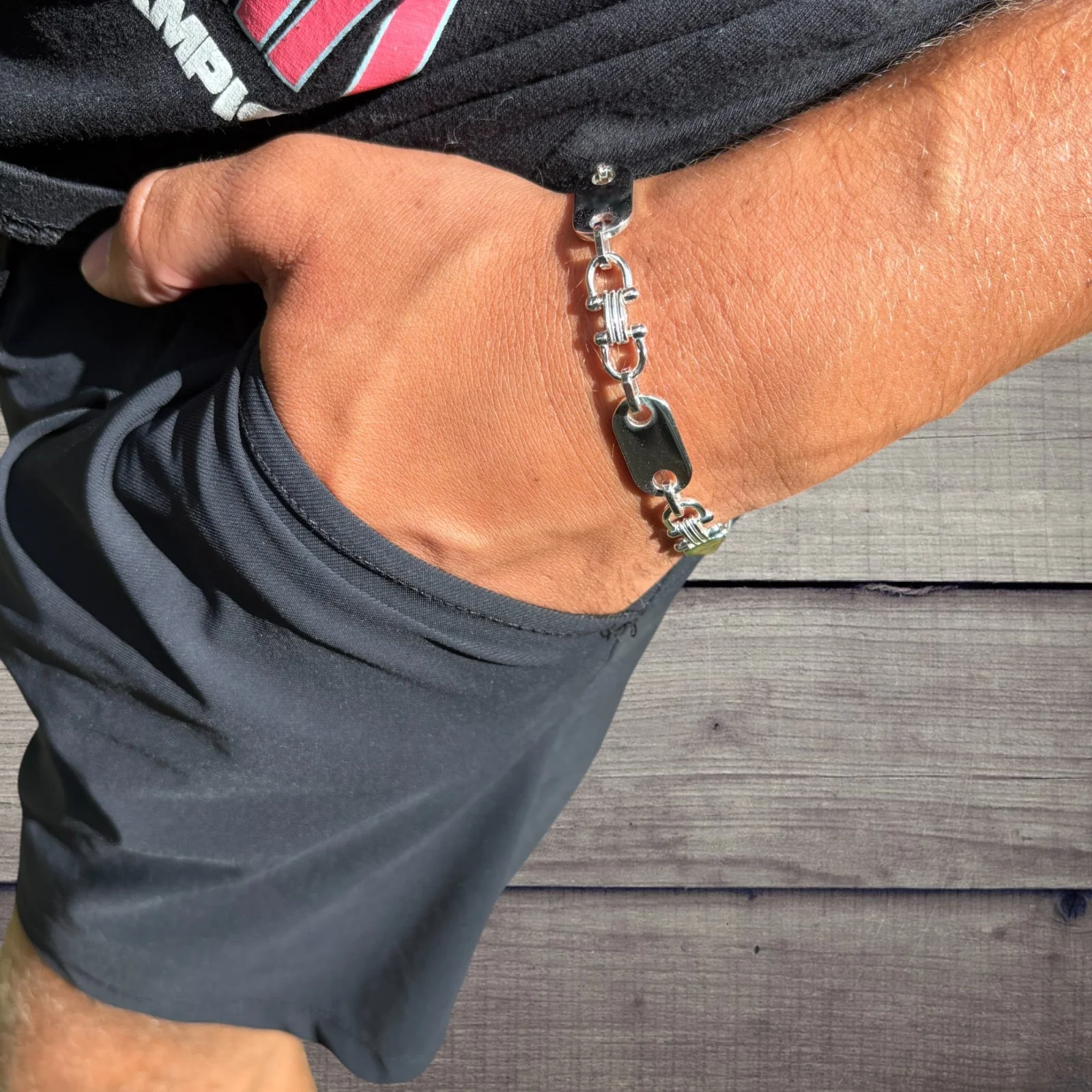 925 Sterling Silver 10mm Custom Ferragamo Link Bracelet - Image 14
