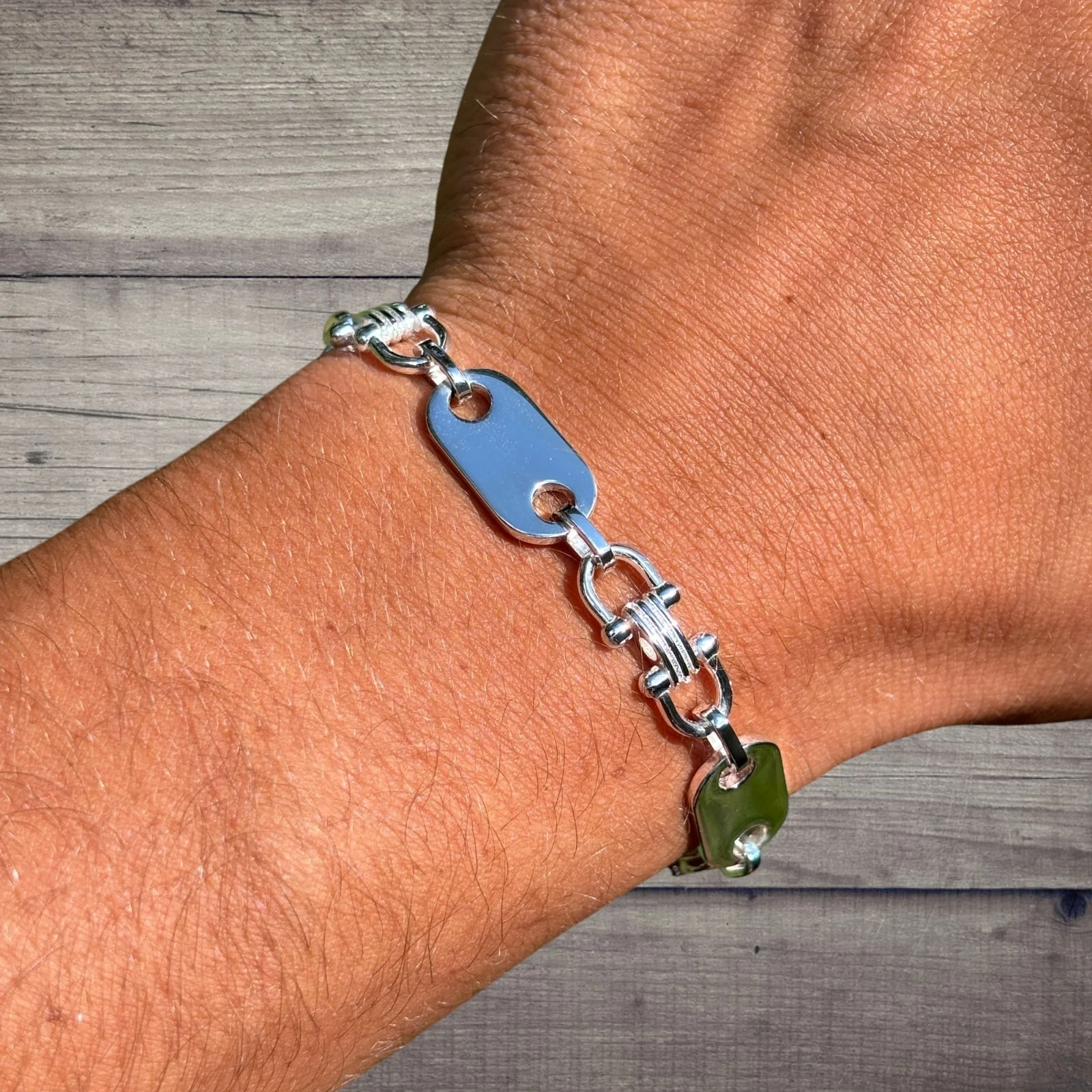 925 Sterling Silver 10mm Custom Ferragamo Link Bracelet - Image 3