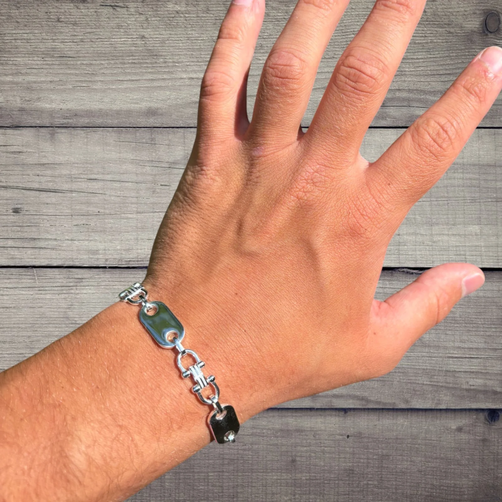 925 Sterling Silver 10mm Custom Ferragamo Link Bracelet - Image 6