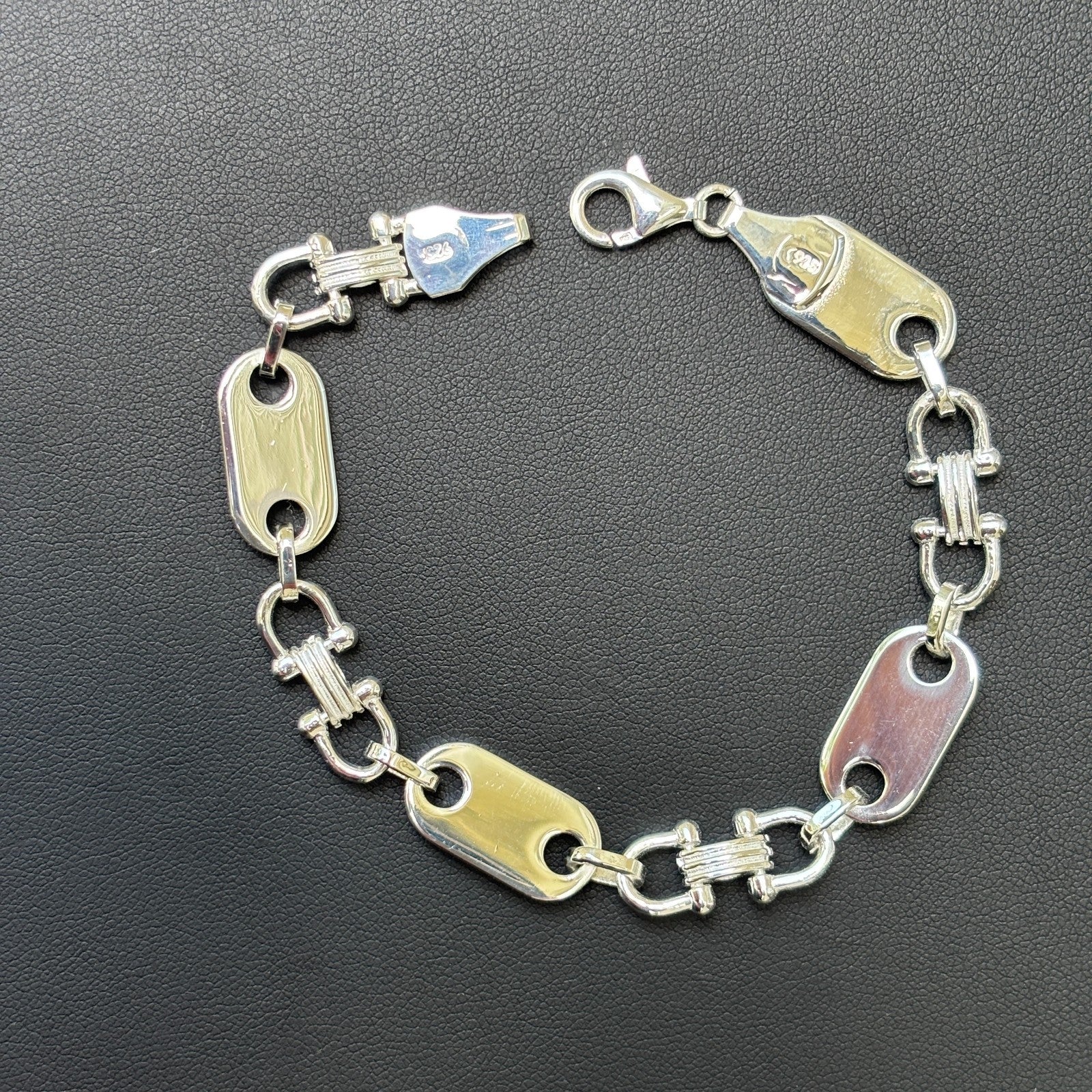 925 Sterling Silver 10mm Custom Ferragamo Link Bracelet - Image 7