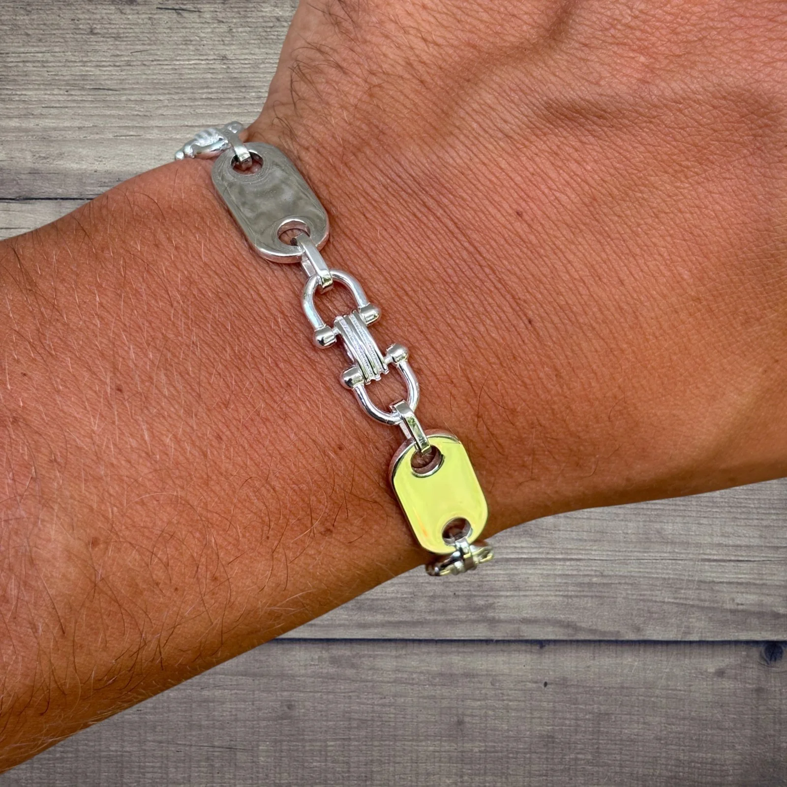 925 Sterling Silver 10mm Custom Ferragamo Link Bracelet - Image 9