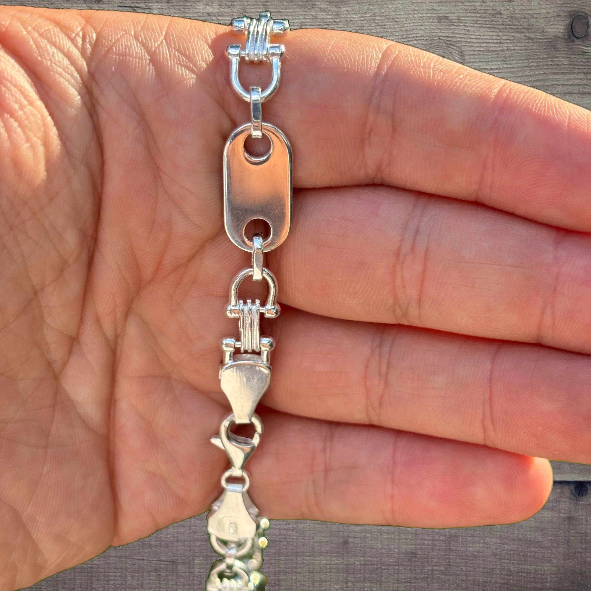 925 Sterling Silver 10mm Ferragamo Mariner Chain Necklace - Image 3