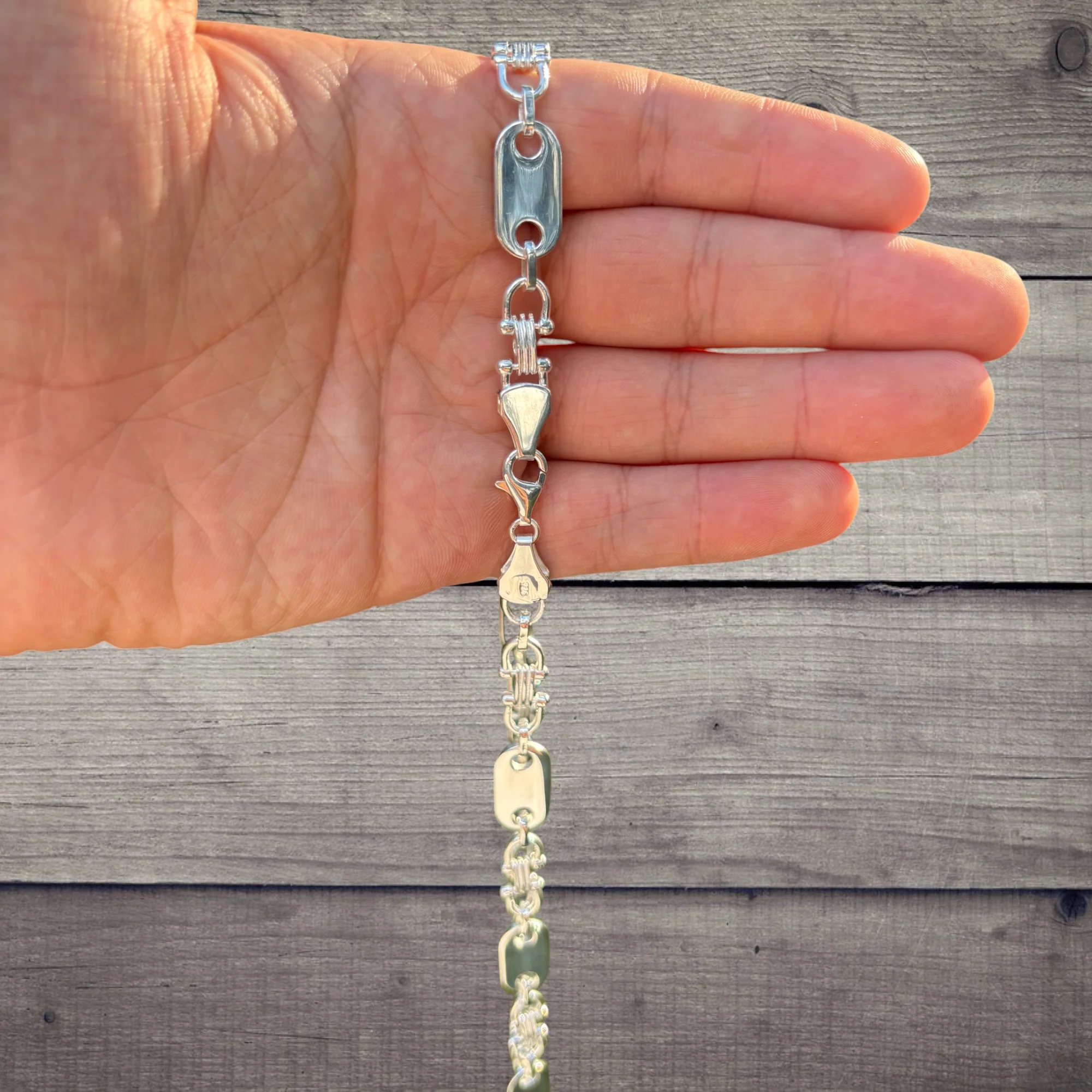 925 Sterling Silver 10mm Ferragamo Mariner Chain Necklace - Image 4