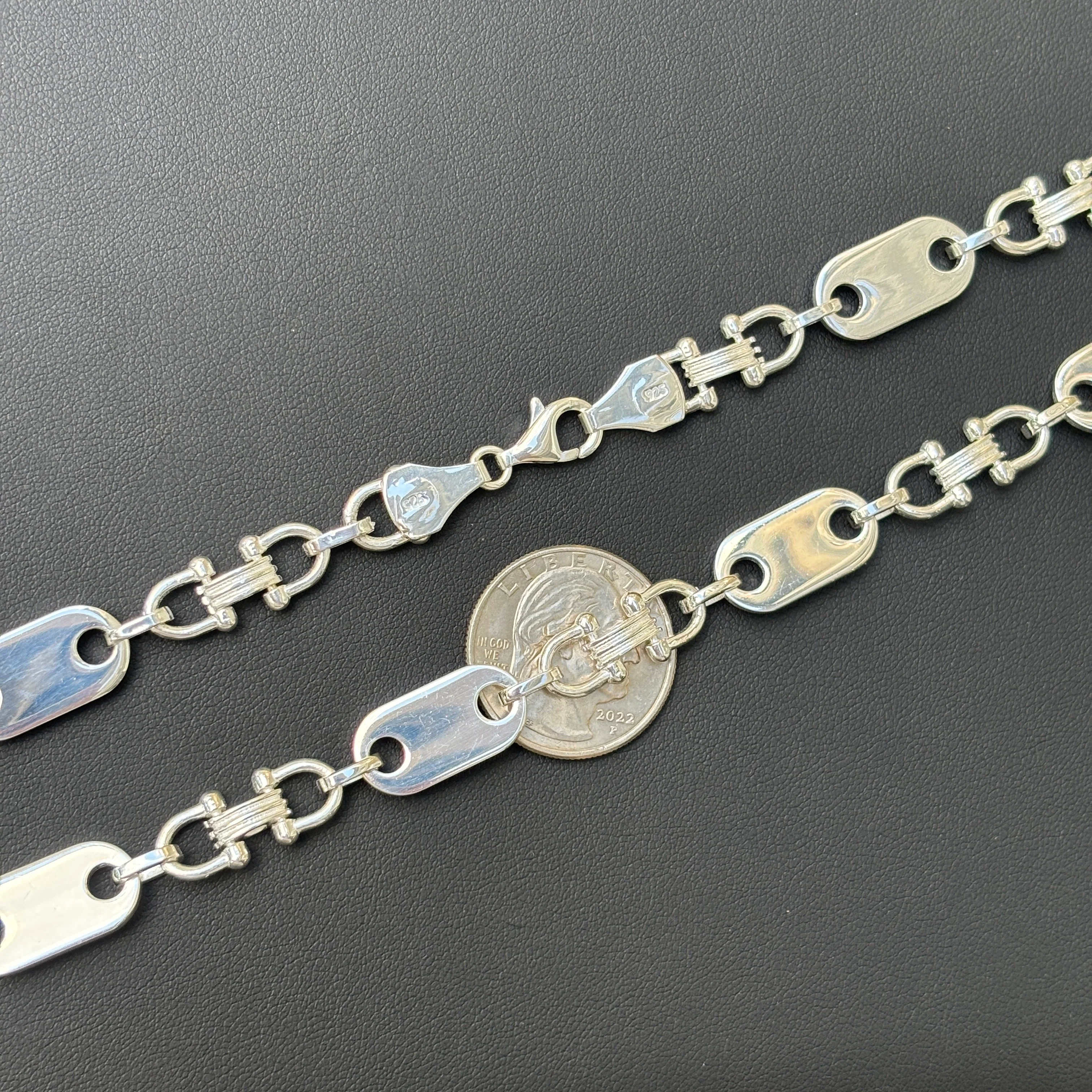 925 Sterling Silver 10mm Ferragamo Mariner Chain Necklace - Image 8