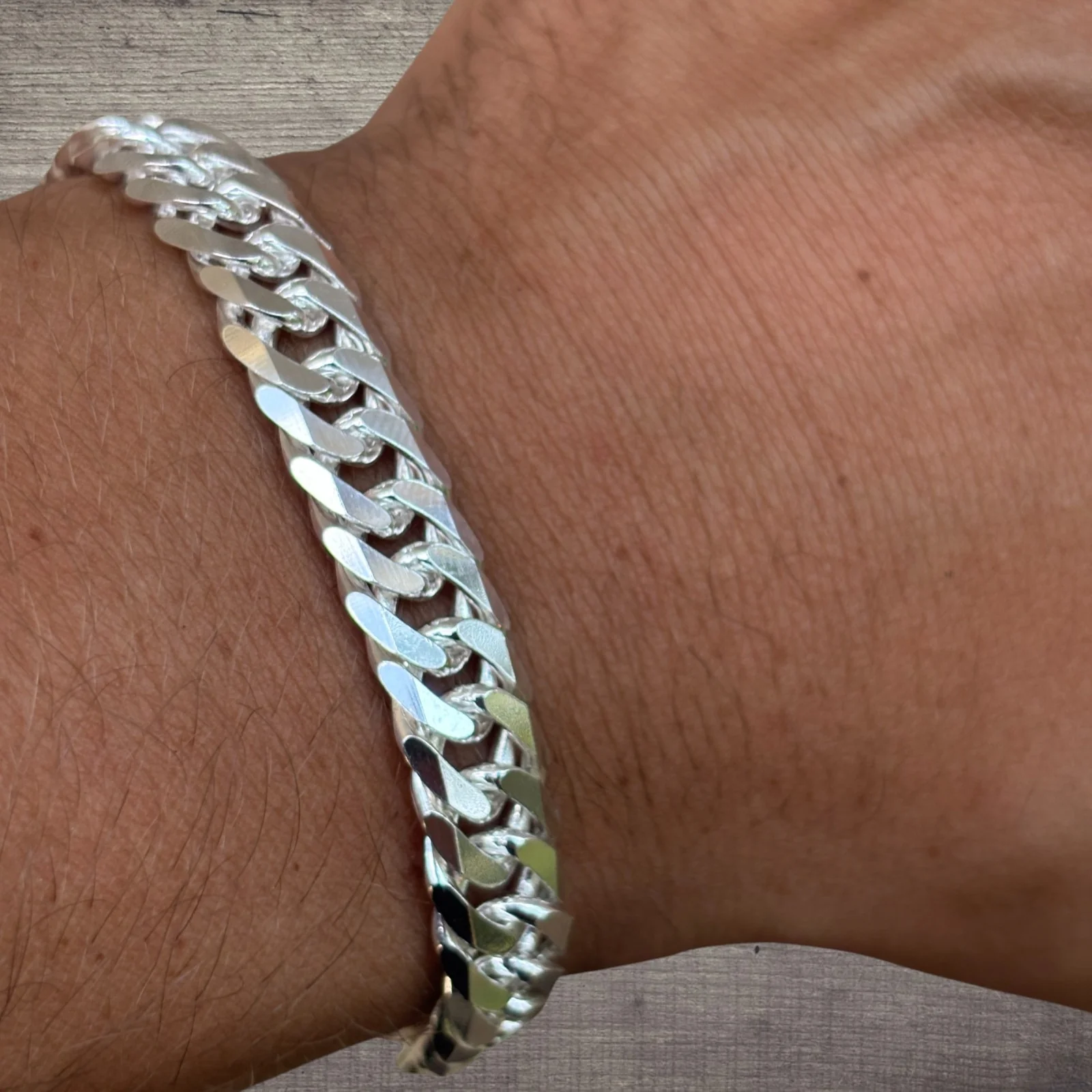 925 Sterling Silver 10mm Double Curb Bracelet - Image 12