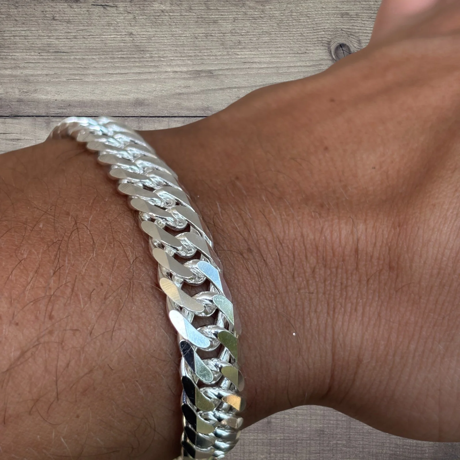 925 Sterling Silver 10mm Double Curb Bracelet - Image 13