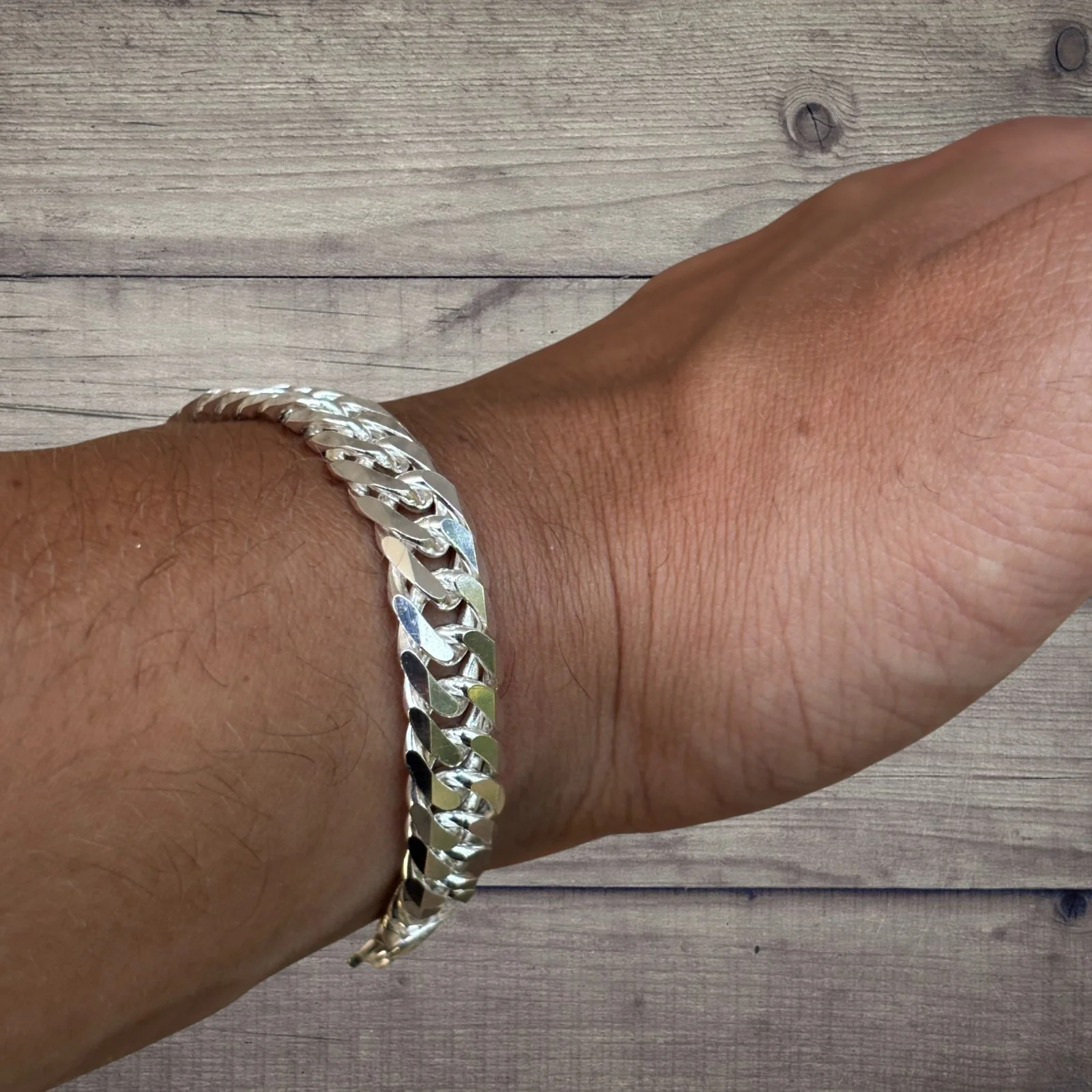 925 Sterling Silver 10mm Double Curb Bracelet - Image 14