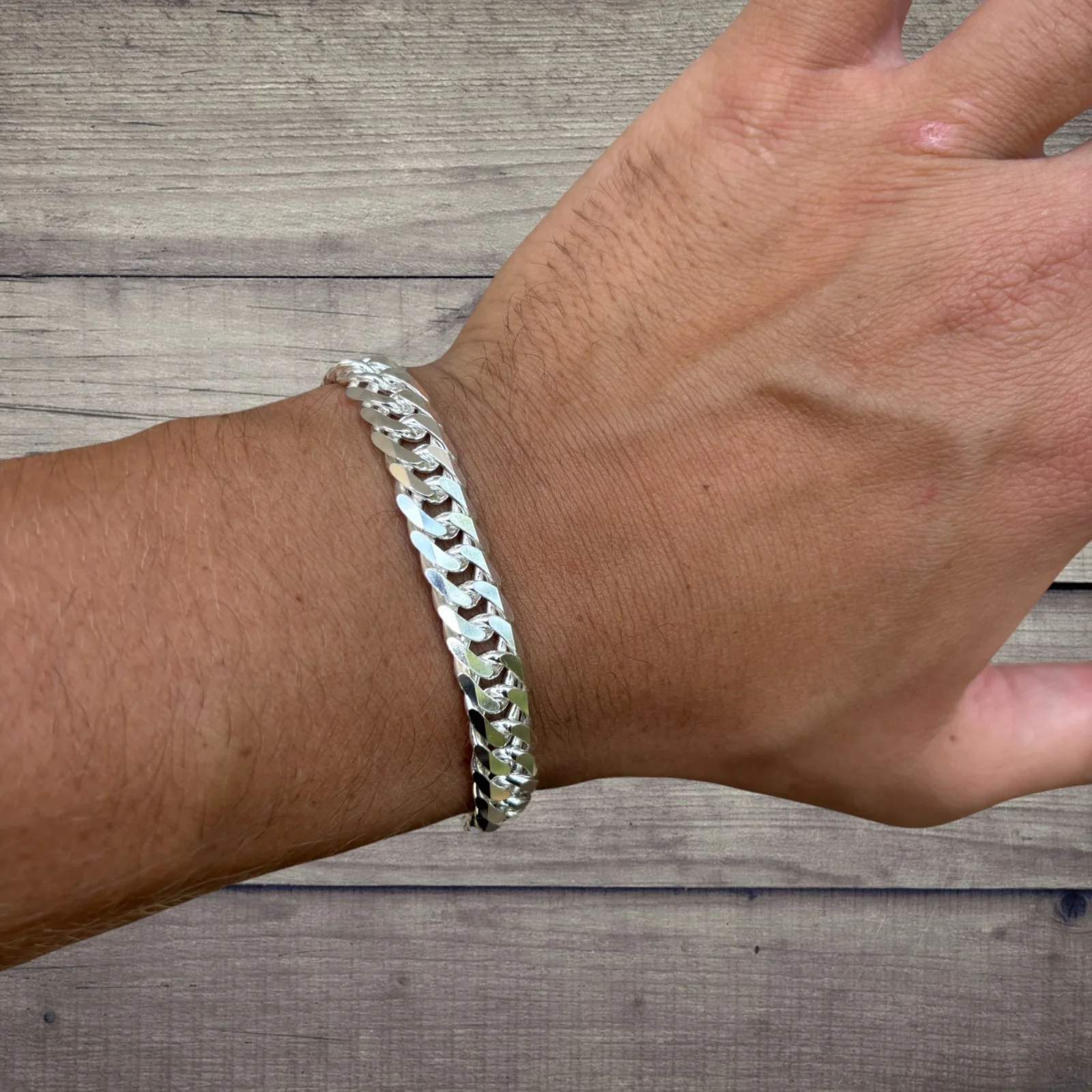 925 Sterling Silver 10mm Double Curb Bracelet - Image 15
