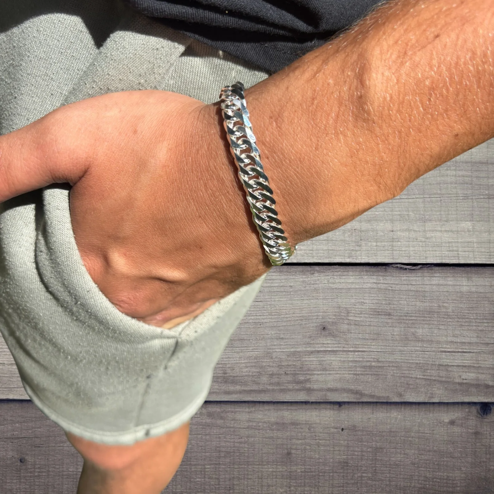 925 Sterling Silver 10mm Double Curb Bracelet - Image 17