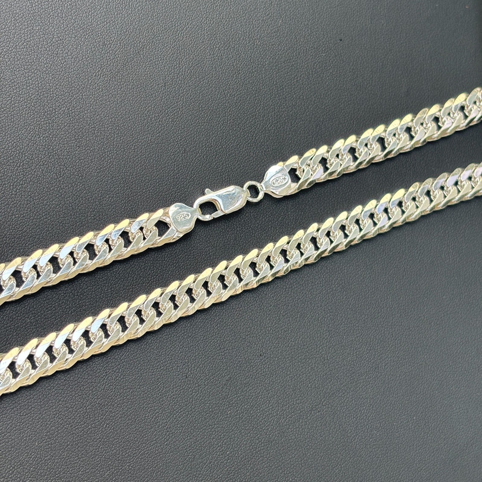 925 Sterling Silver 10mm Double Curb Chain Necklace - Image 10