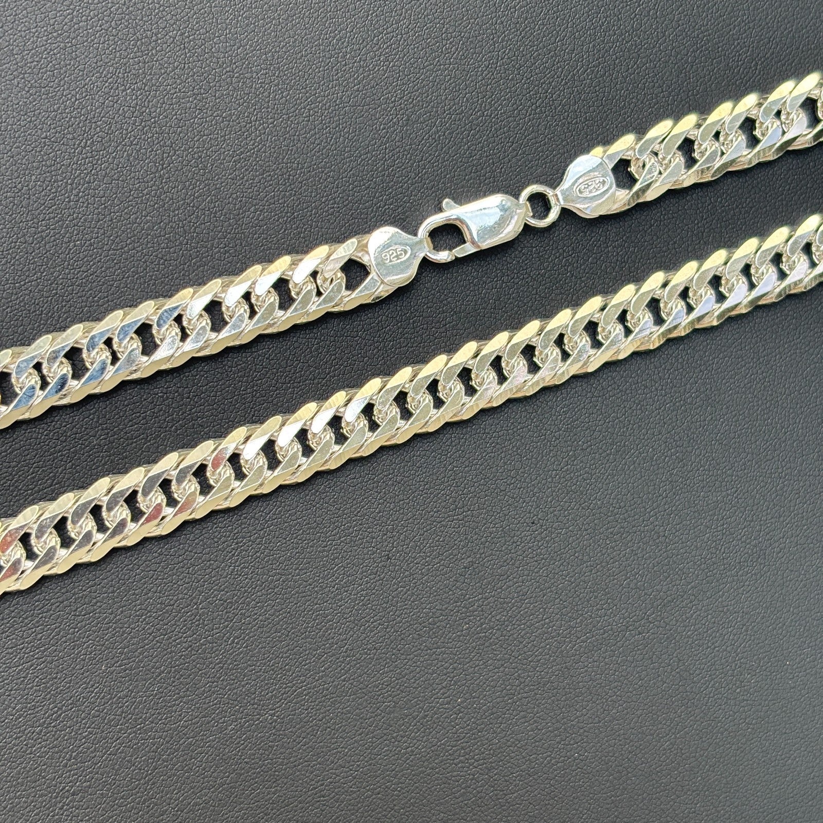 925 Sterling Silver 10mm Double Curb Chain Necklace - Image 2