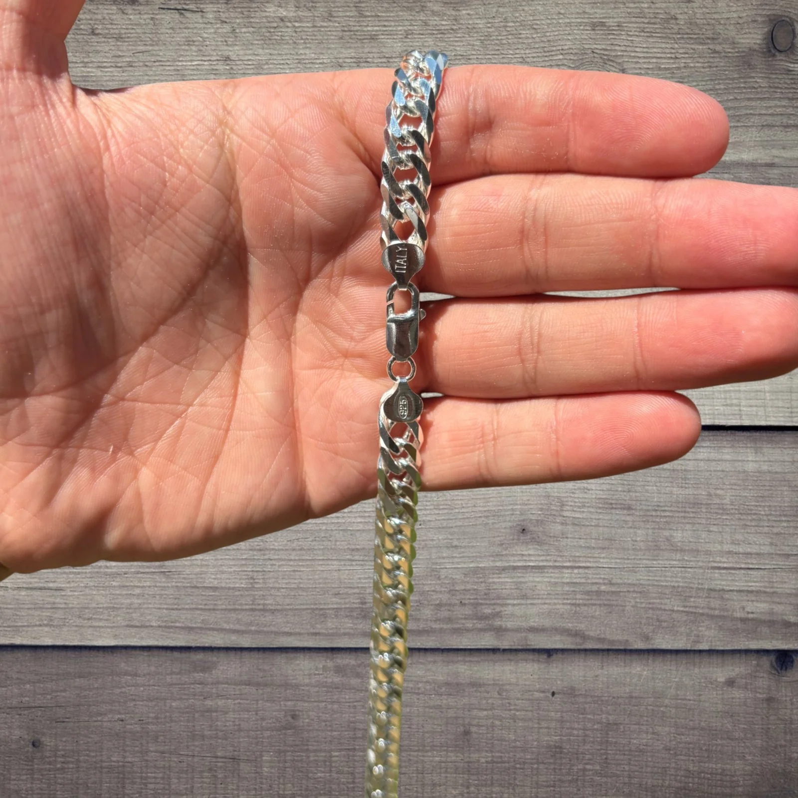 925 Sterling Silver 10mm Double Curb Chain Necklace - Image 3