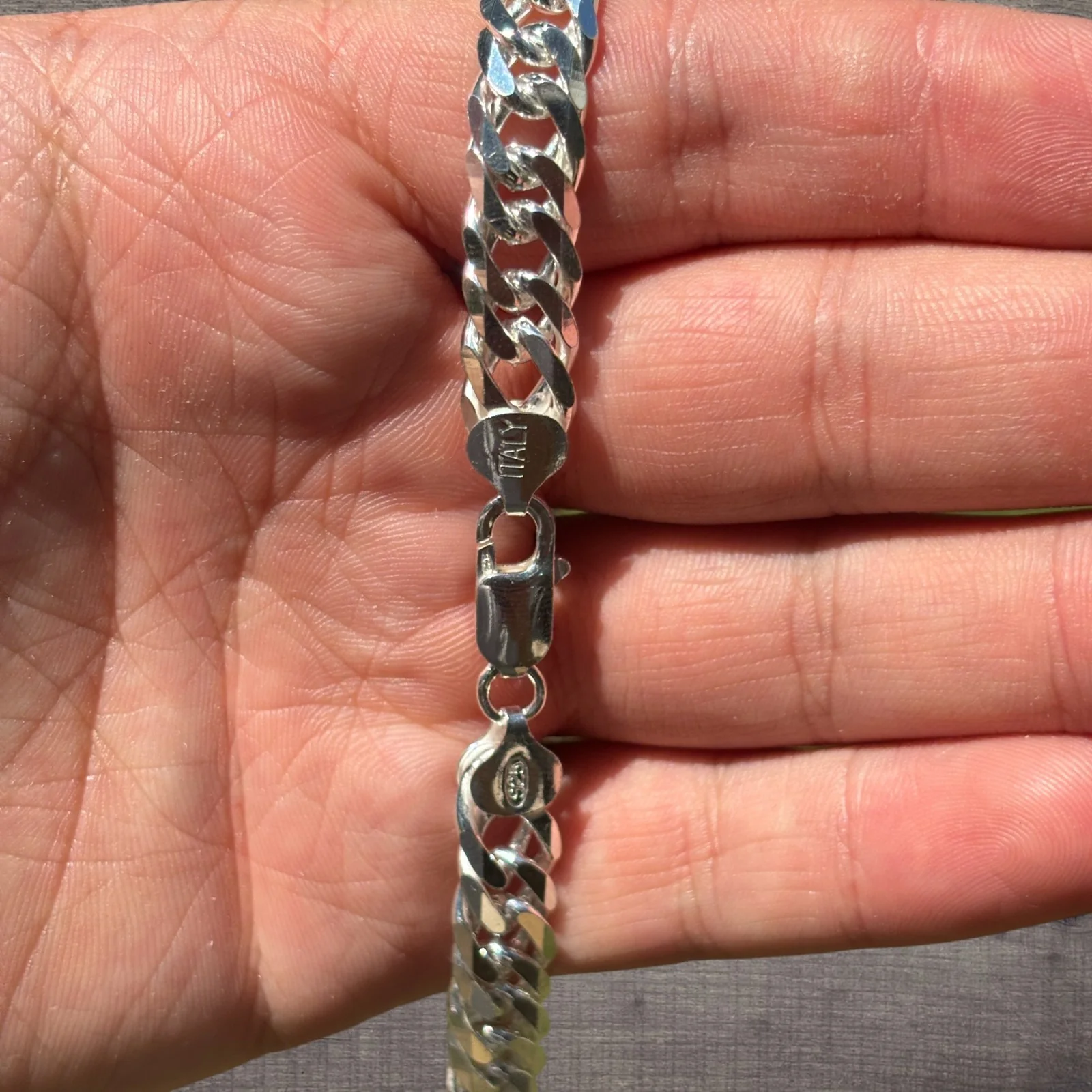 925 Sterling Silver 10mm Double Curb Chain Necklace - Image 5