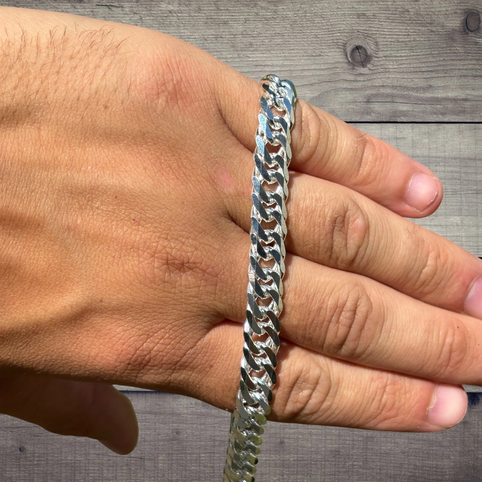 925 Sterling Silver 10mm Double Curb Chain Necklace - Image 6