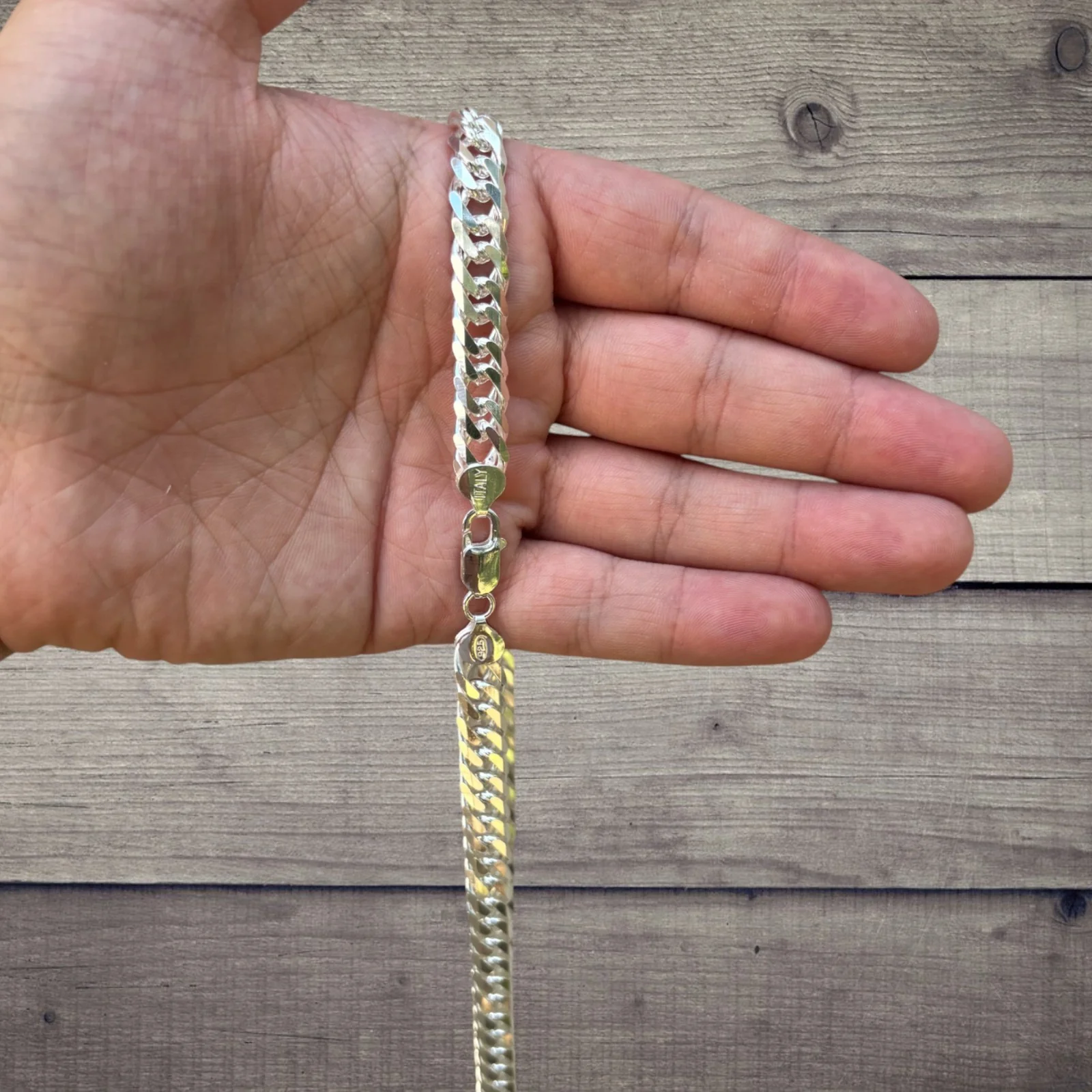 925 Sterling Silver 10mm Double Curb Chain Necklace - Image 7