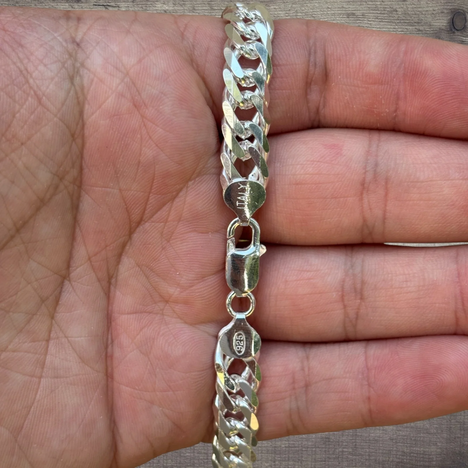 925 Sterling Silver 10mm Double Curb Chain Necklace - Image 8