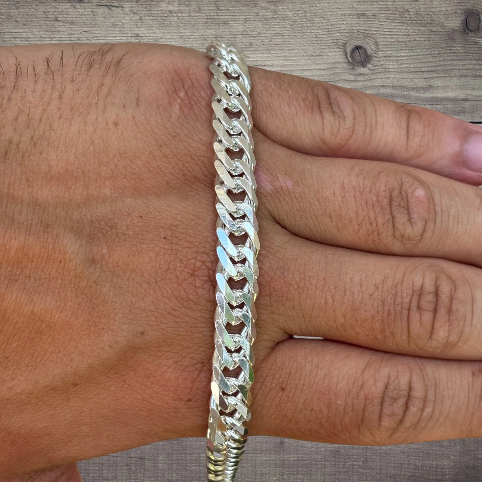 925 Sterling Silver 10mm Double Curb Chain Necklace - Image 9