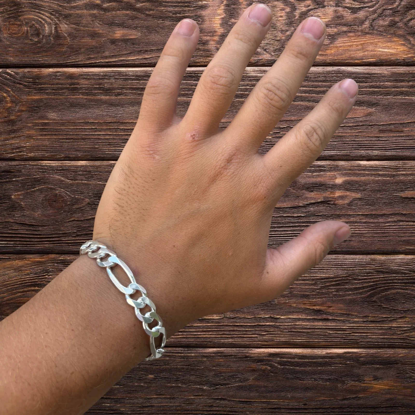 925 Sterling Silver 10mm Figaro Bracelet - Image 13