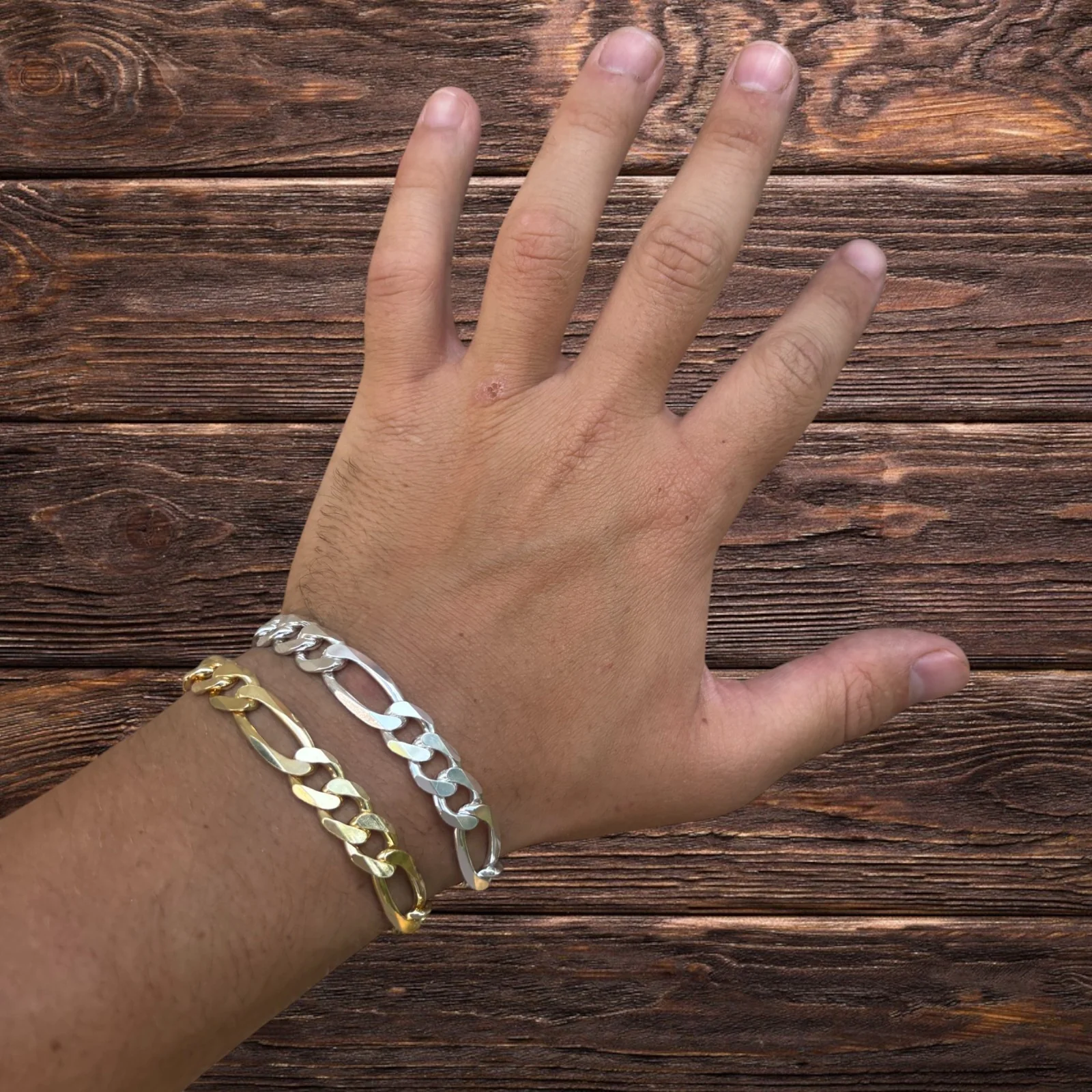 925 Sterling Silver 10mm Figaro Bracelet - Image 17