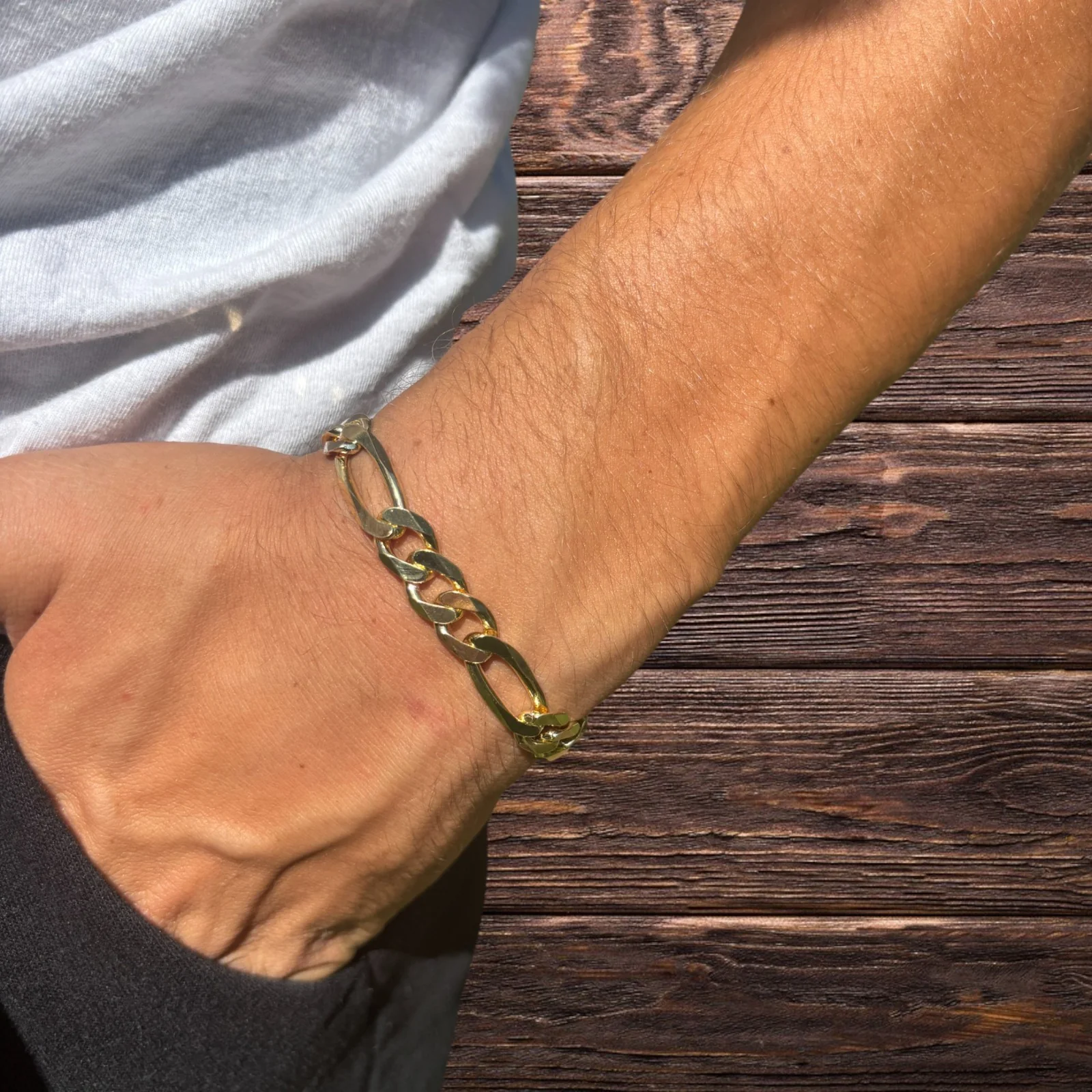 925 Sterling Silver 10mm Figaro Bracelet - Image 21
