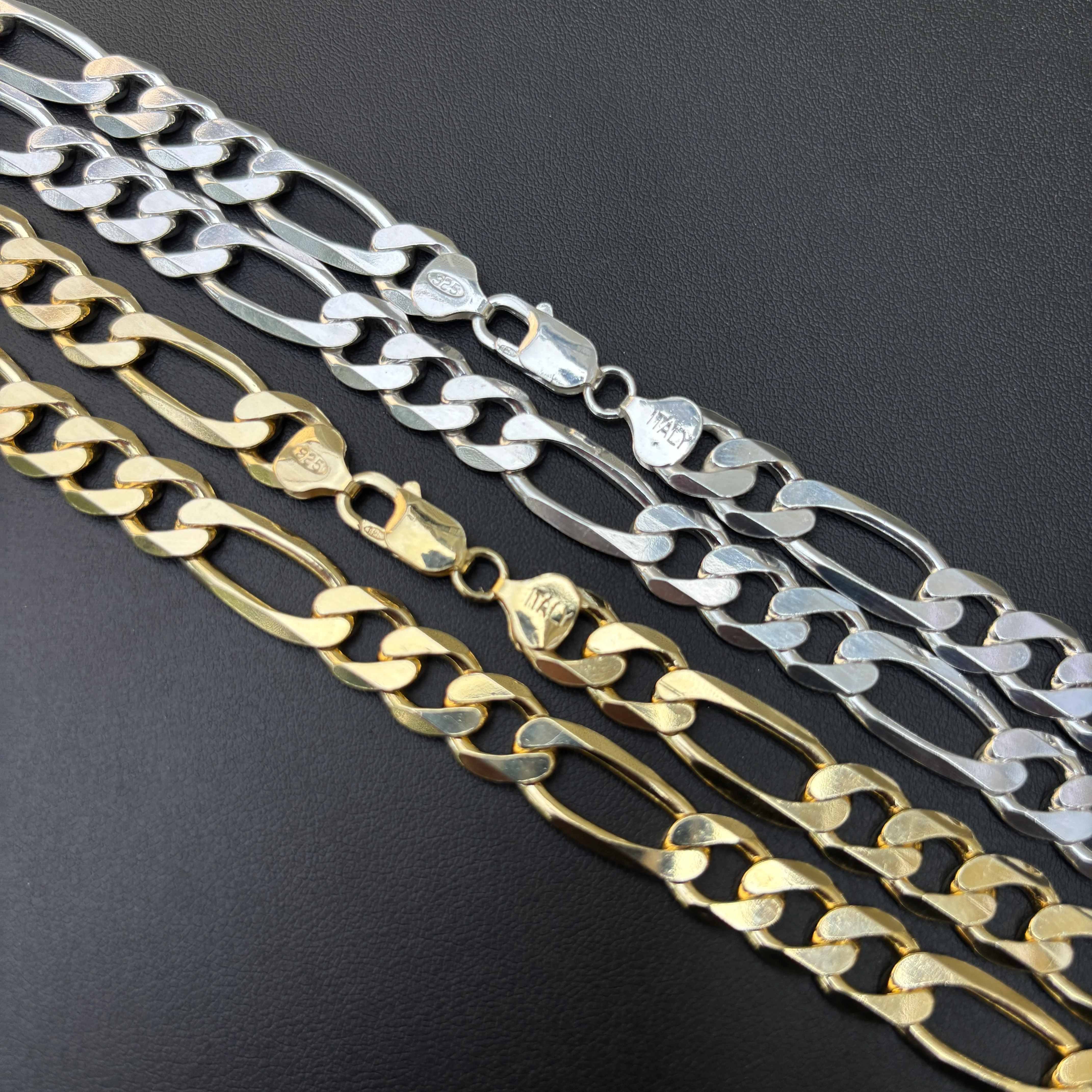 925 Sterling Silver 10mm Figaro Chain Necklace - Image 10