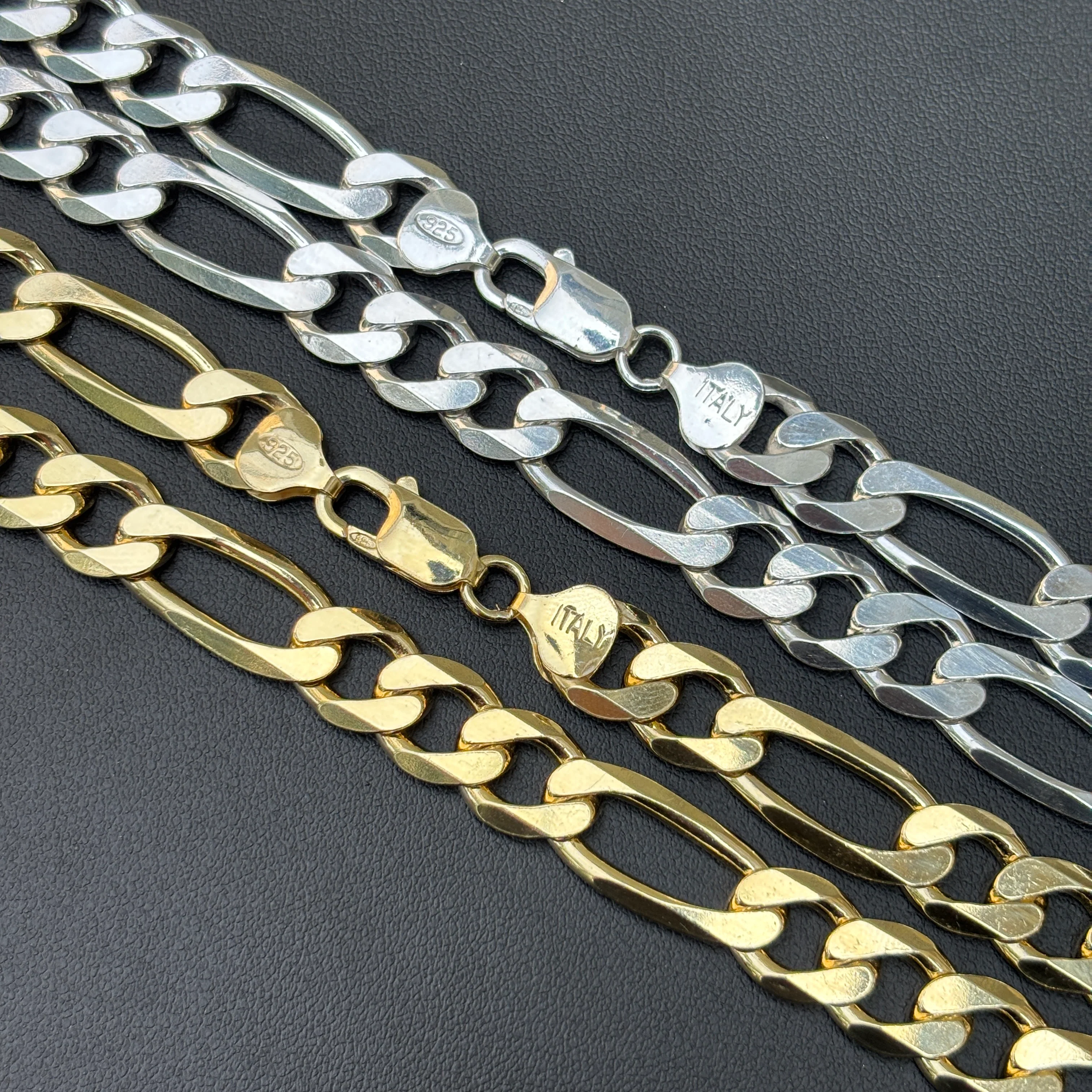 925 Sterling Silver 10mm Figaro Chain Necklace - Image 3