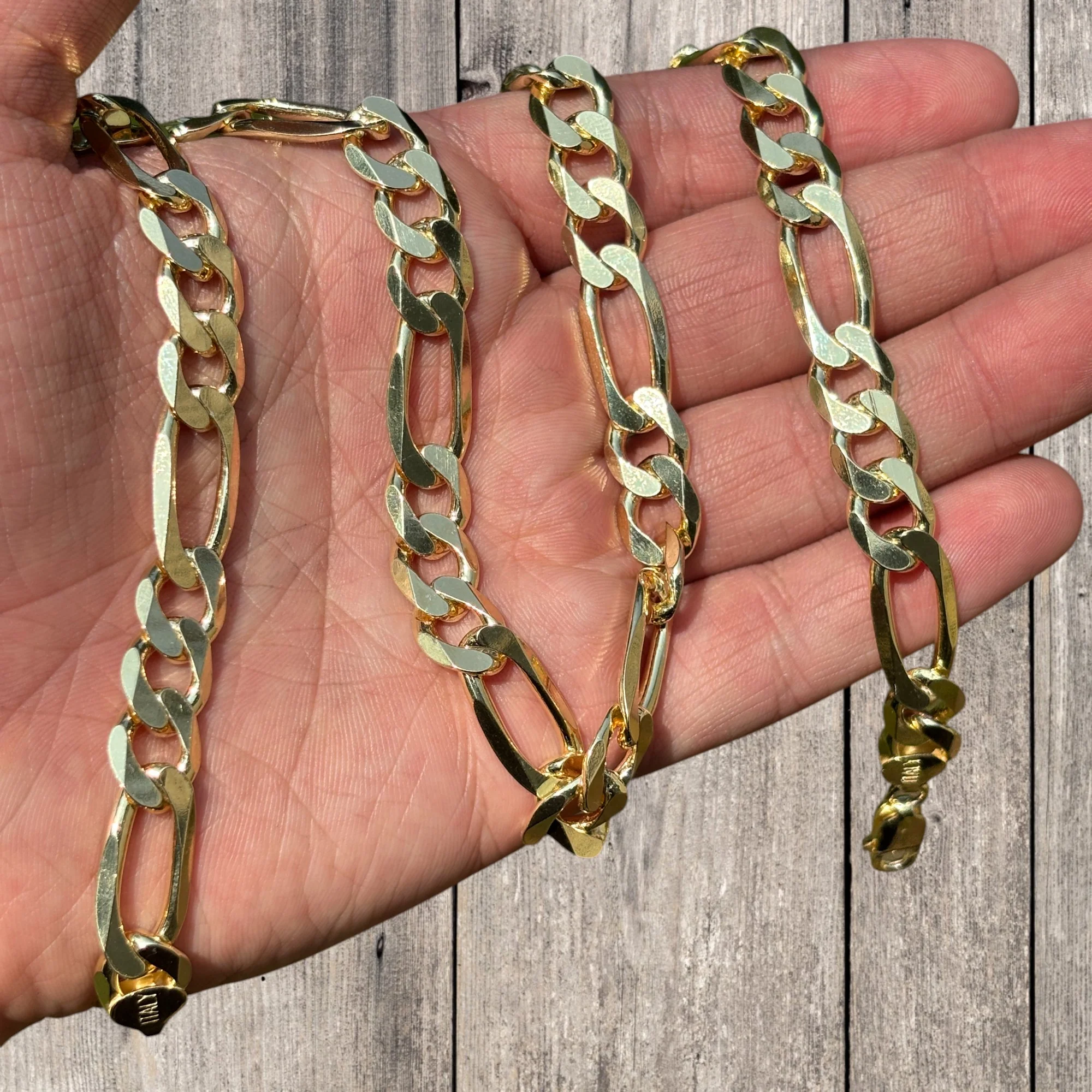 925 Sterling Silver 10mm Figaro Chain Necklace - Image 5