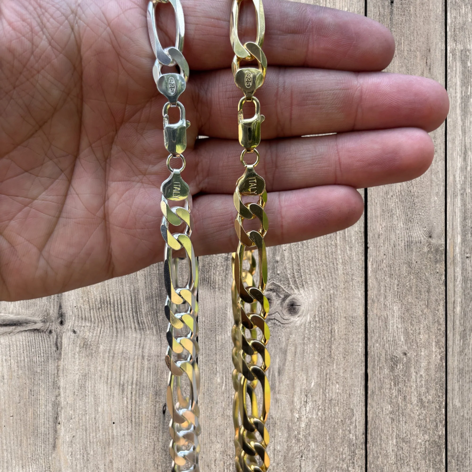 925 Sterling Silver 10mm Figaro Chain Necklace - Image 6