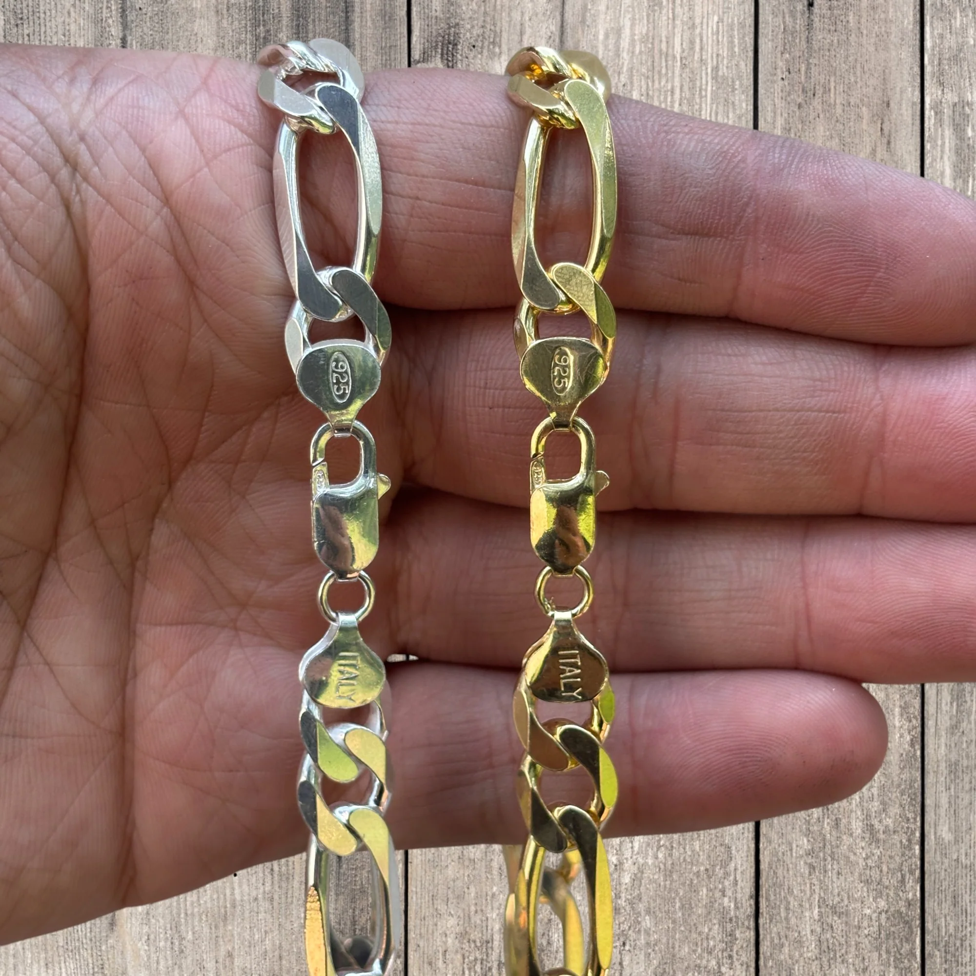 925 Sterling Silver 10mm Figaro Chain Necklace - Image 8