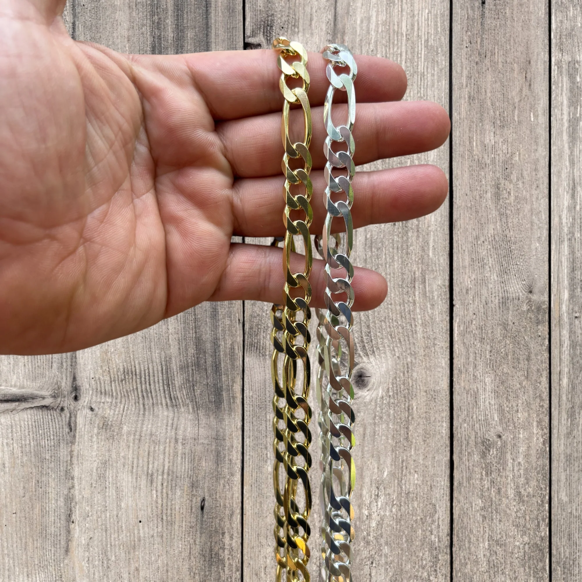 925 Sterling Silver 10mm Figaro Chain Necklace - Image 9