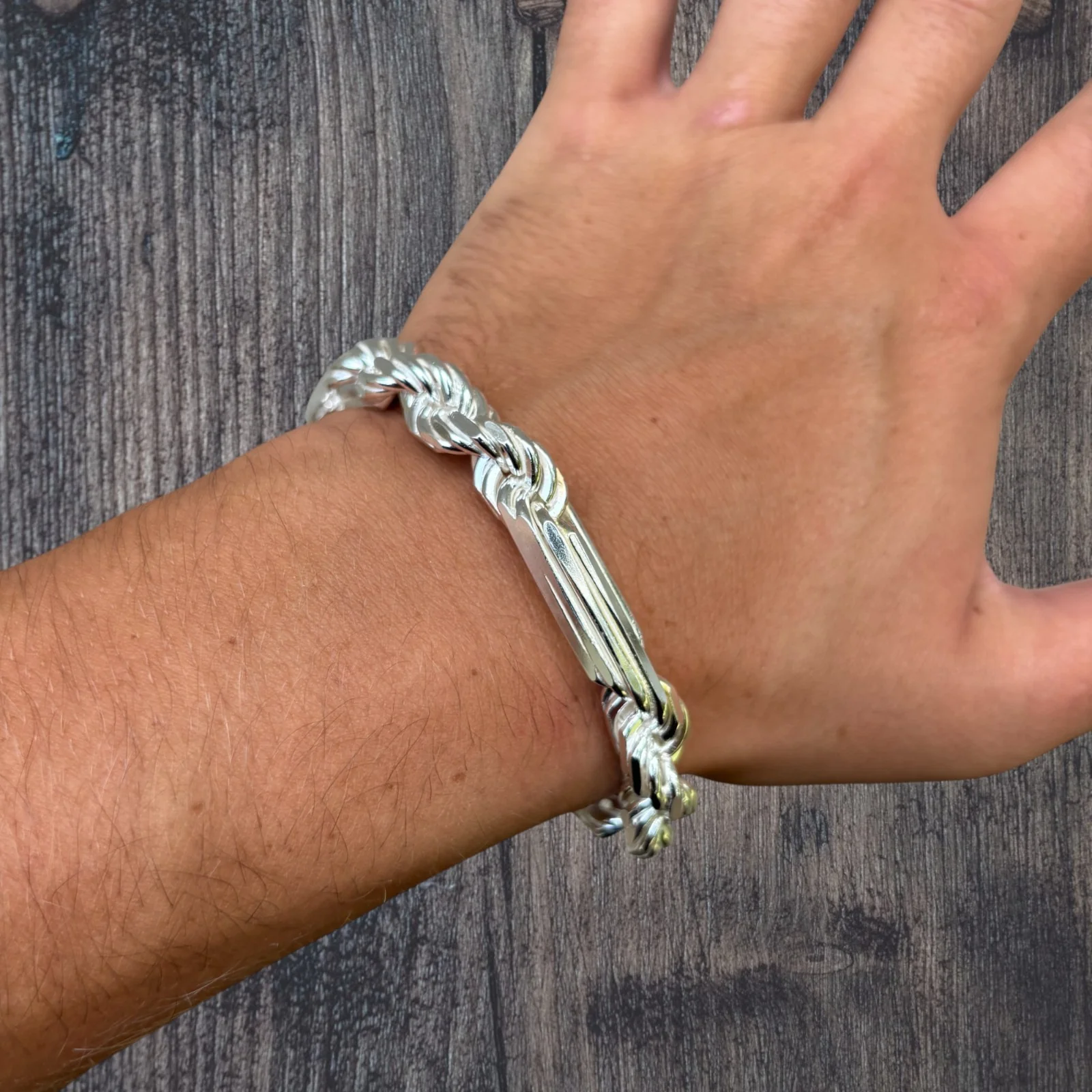 925 Sterling Silver 10mm Figarope Milano Bracelet - Image 10