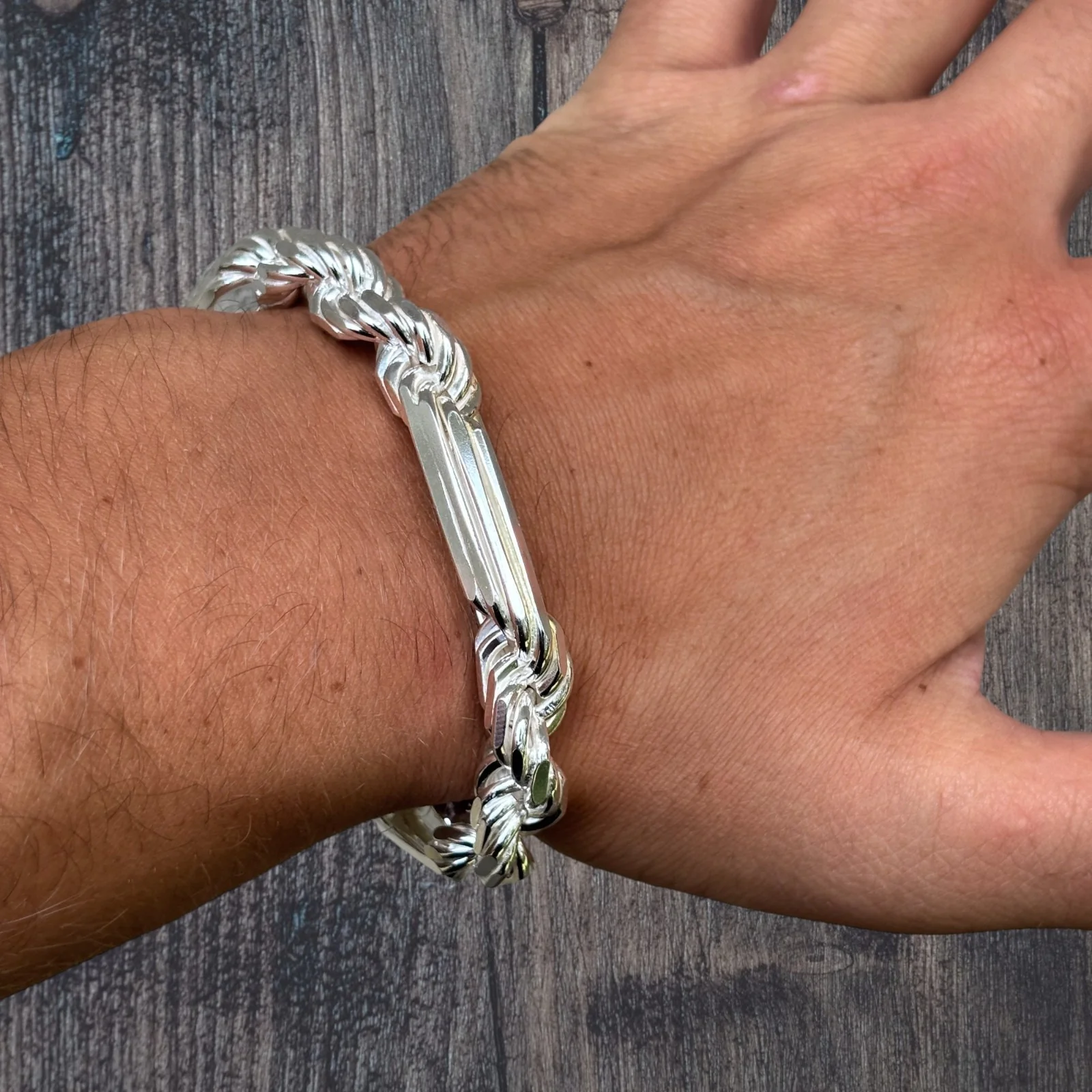 925 Sterling Silver 10mm Figarope Milano Bracelet - Image 11