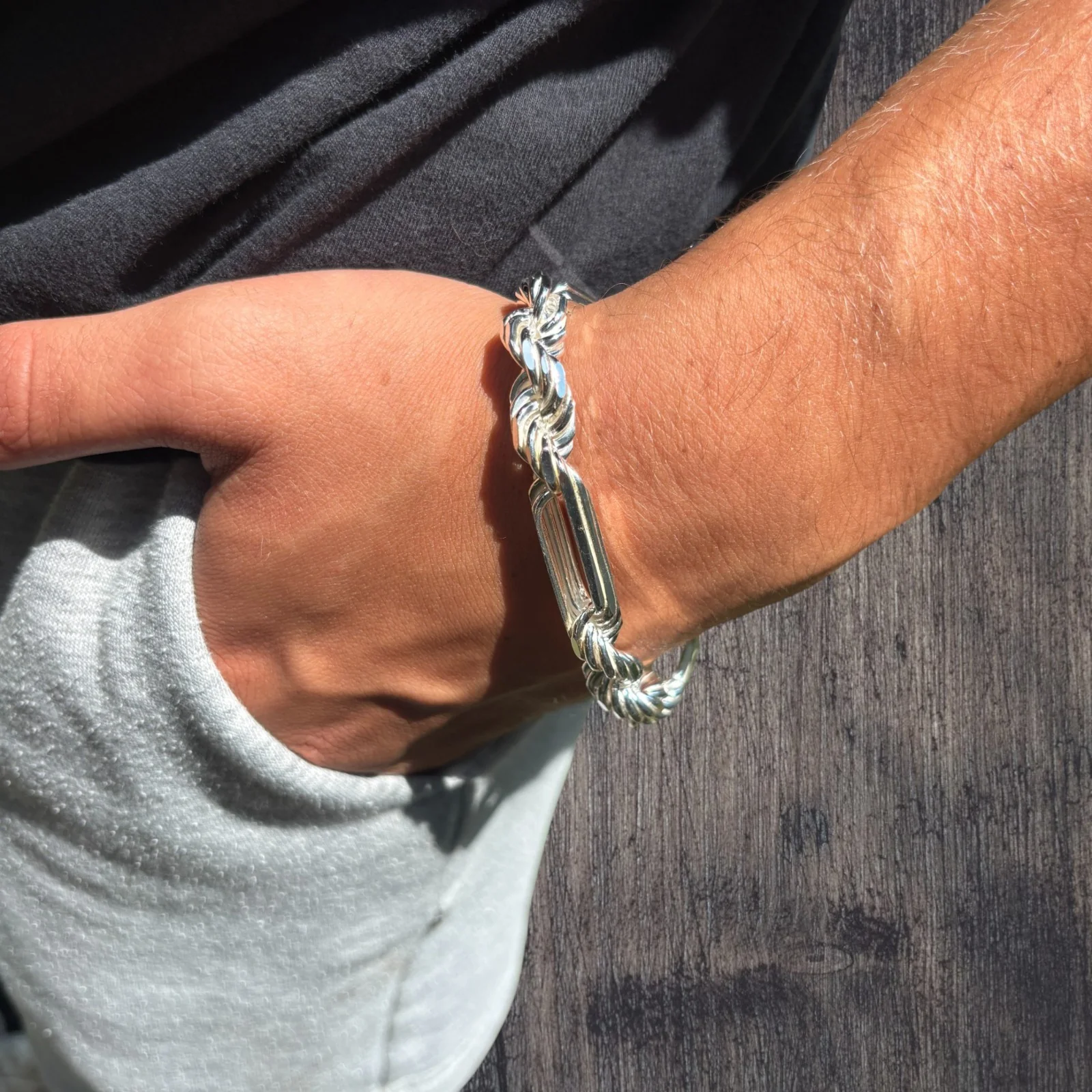 925 Sterling Silver 10mm Figarope Milano Bracelet - Image 13