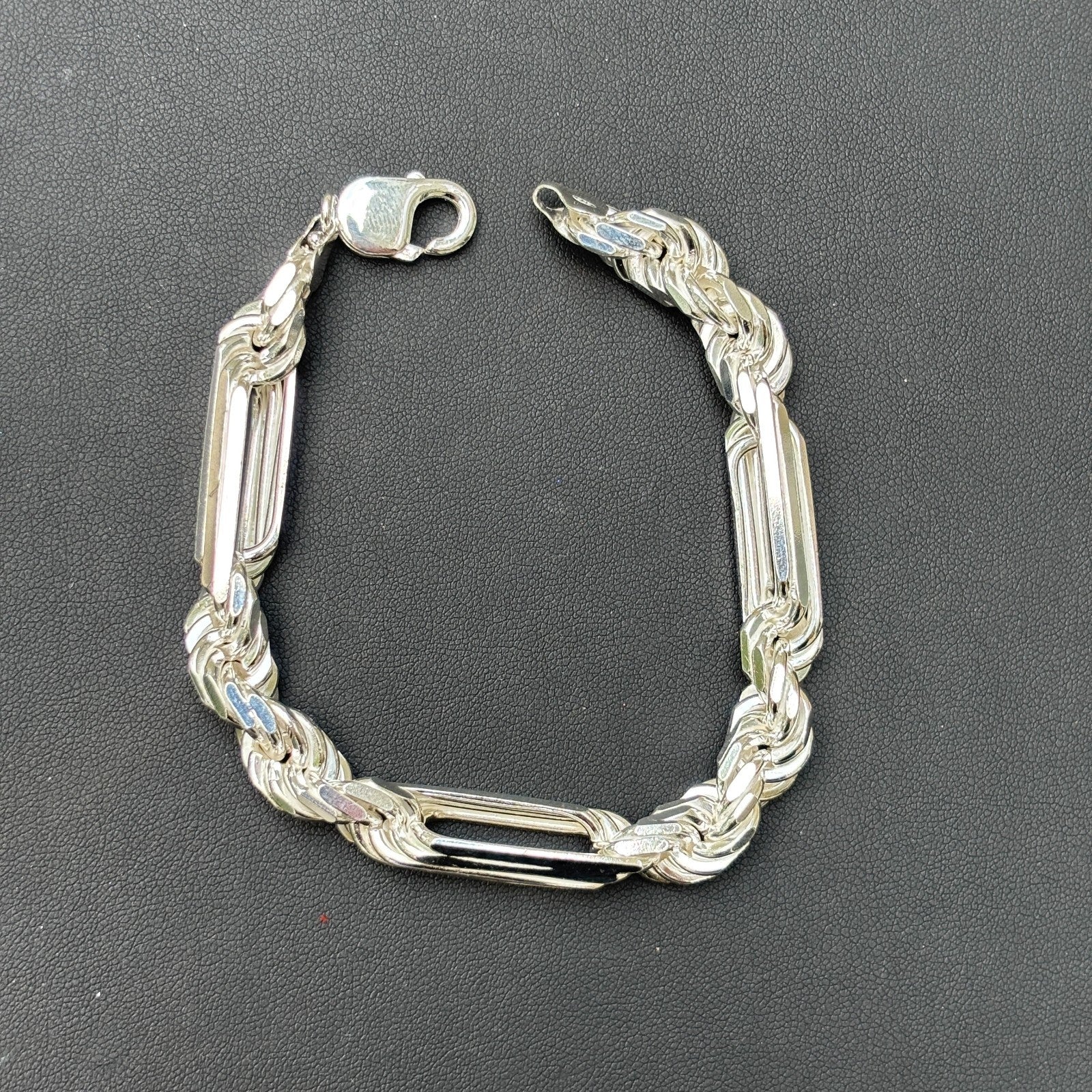 925 Sterling Silver 10mm Figarope Milano Bracelet - Image 14