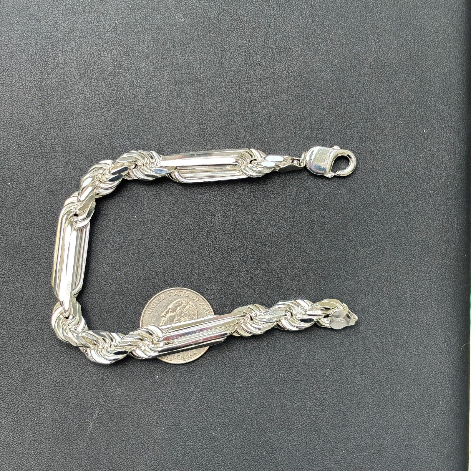 925 Sterling Silver 10mm Figarope Milano Bracelet - Image 15