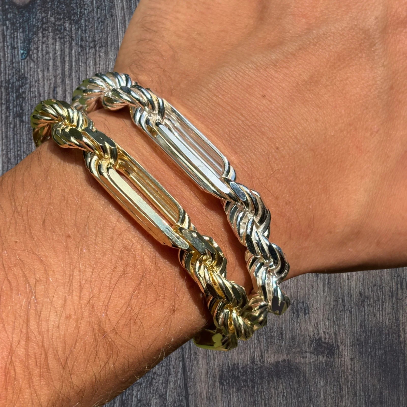 925 Sterling Silver 10mm Figarope Milano Bracelet - Image 3