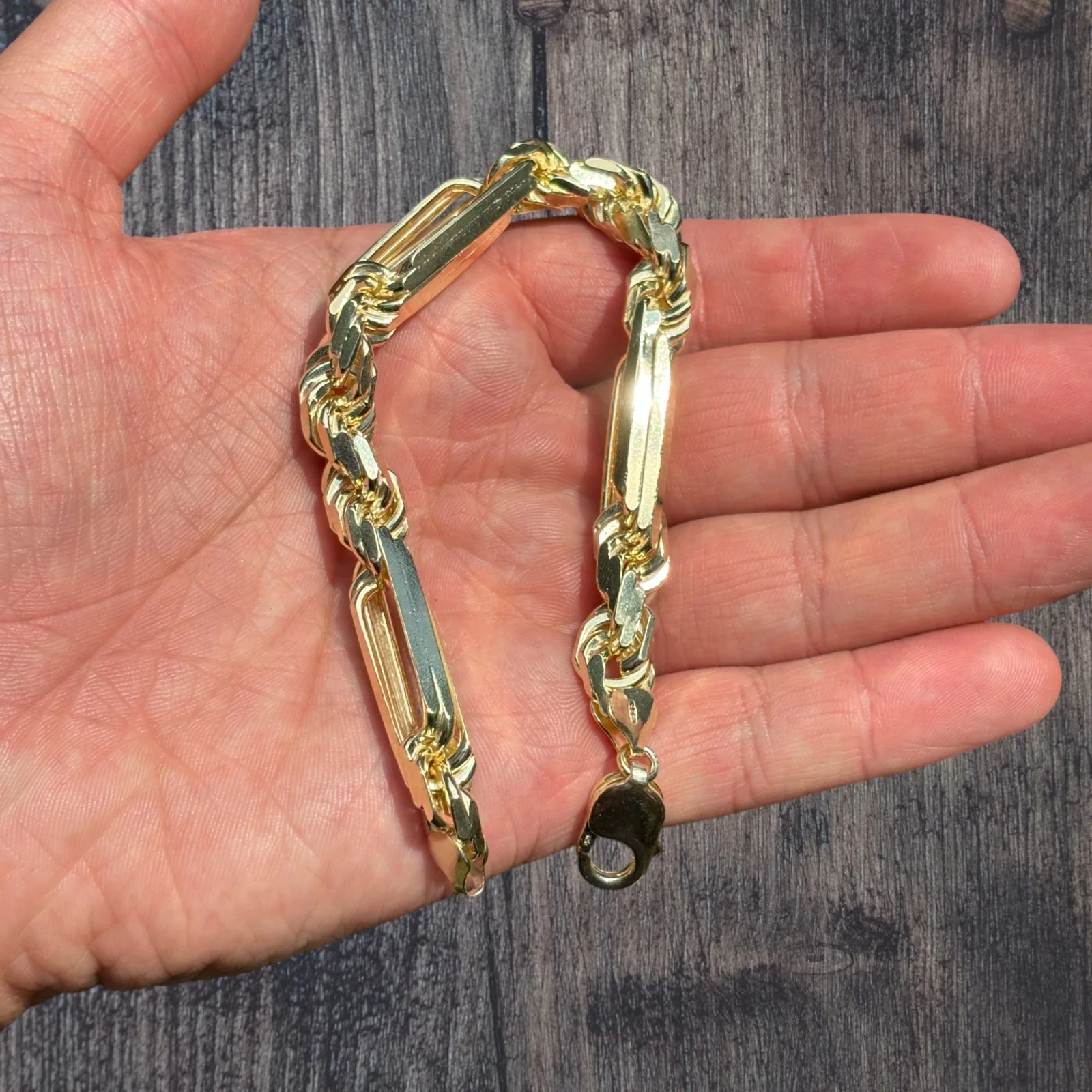 925 Sterling Silver 10mm Figarope Milano Bracelet - Image 5