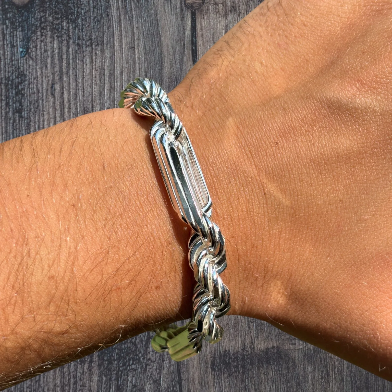 925 Sterling Silver 10mm Figarope Milano Bracelet - Image 6